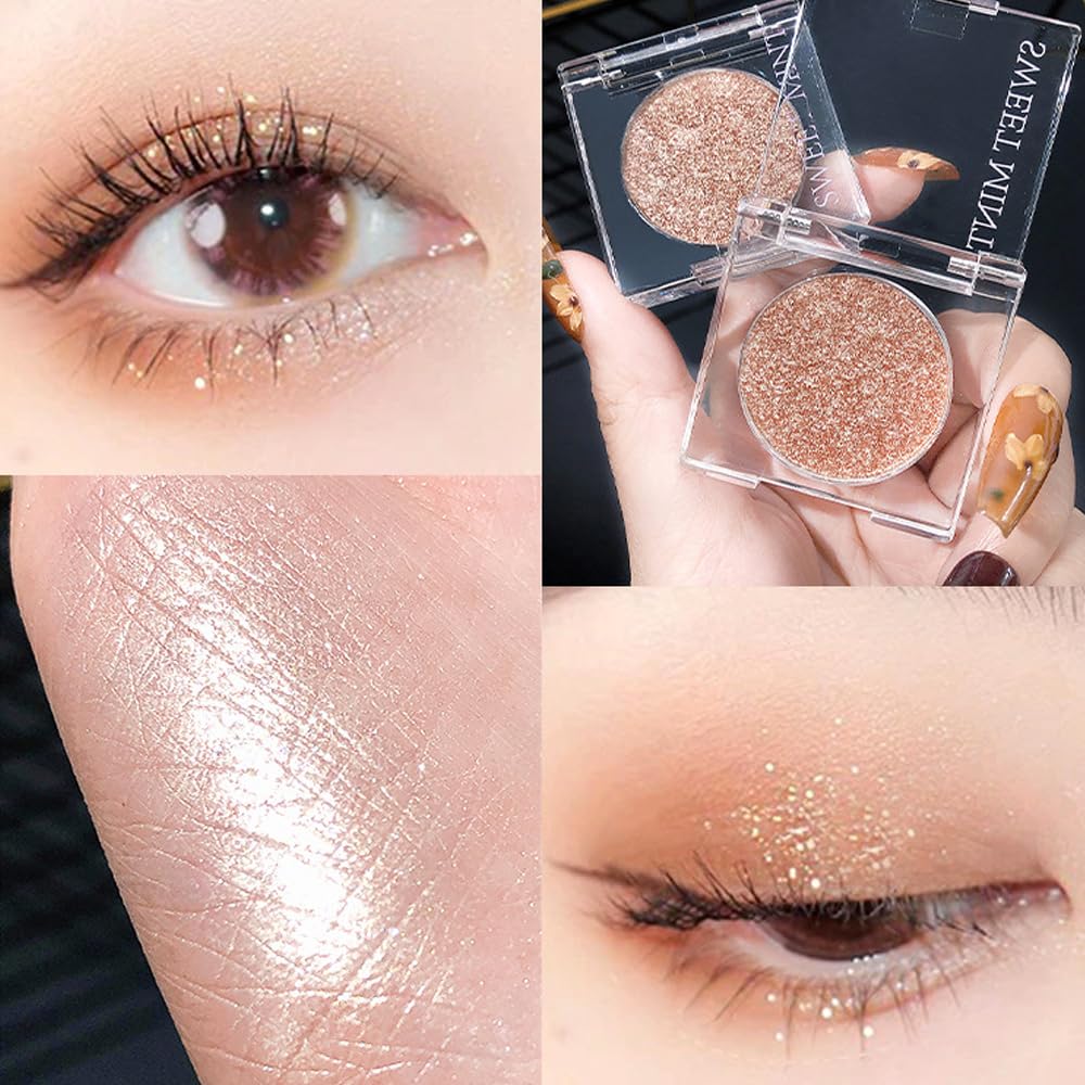 Deepmind Moonstone Shimmer Eyeshadow Palette, Korean Eye Glitter, Long-Lasting, Waterproof, Cream Formula, Eye Makeup and Highlight (1.0 Fl Oz)