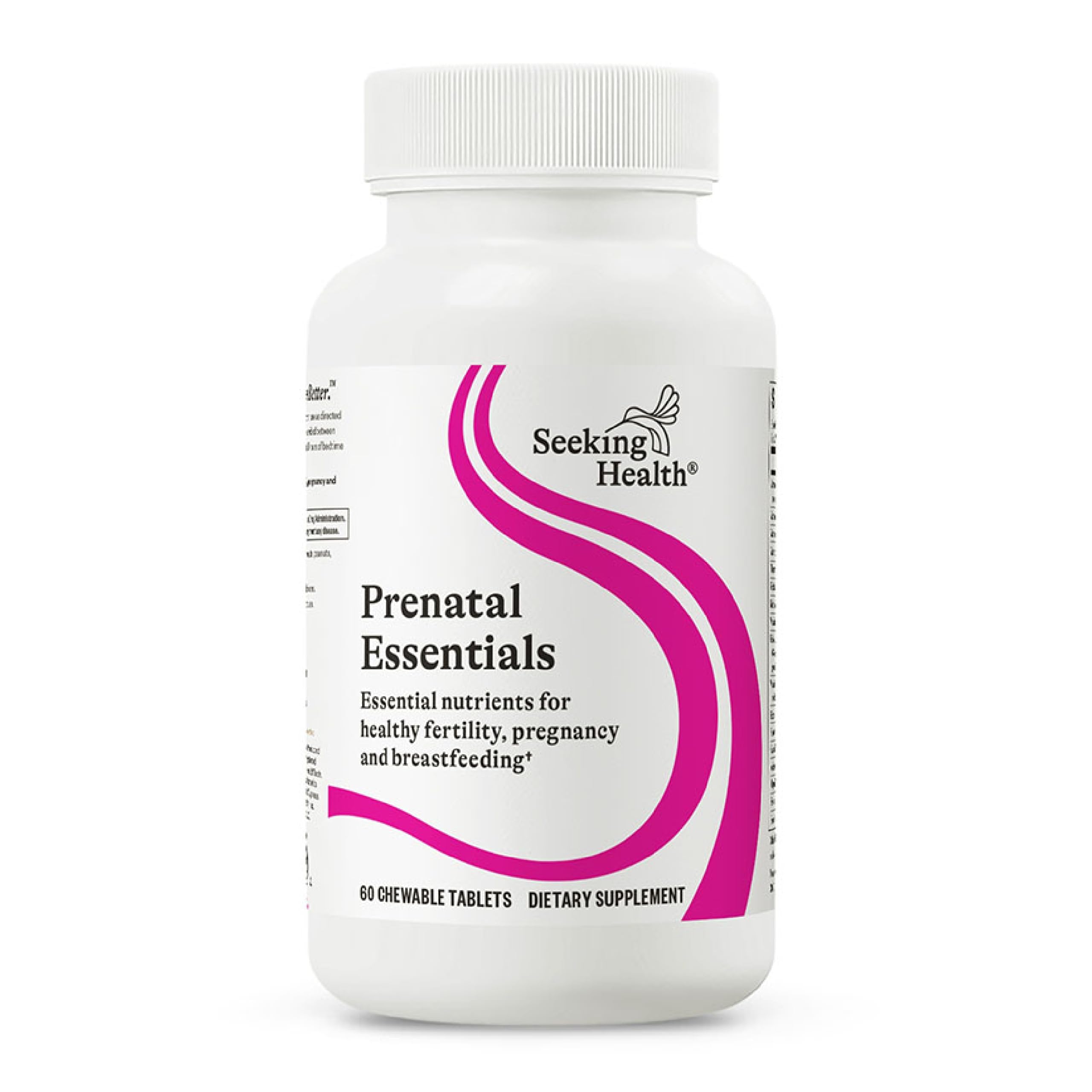 Seeking Health Prenatal Essentials Chewable, Folinic Acid and L-5-MTHF, B-Complex Vitamins, Healthy Pregnancy and Breastfeeding Support, Methylation Support, Vegan and Vegetarian (60 Tablets)*