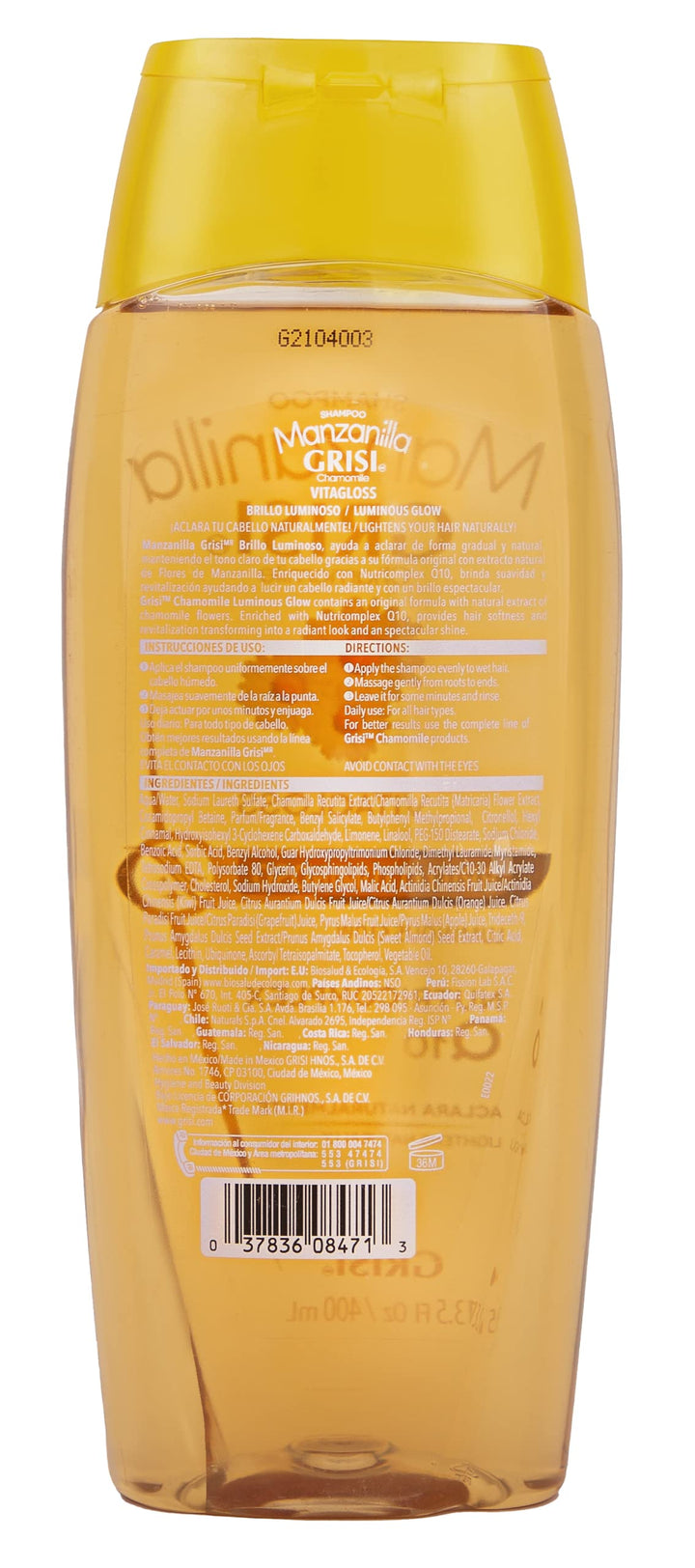 Manzanilla Grisi, Cleansing Shampoo with Chamomile Extract, 2 Pack, 13.5 FL Oz, Bottles