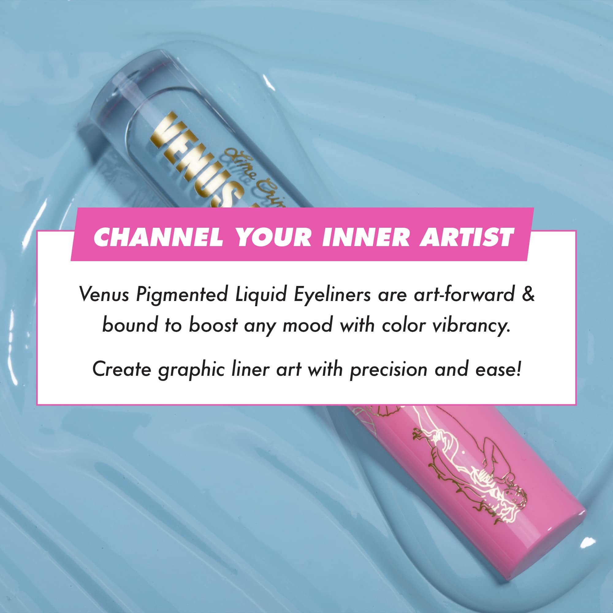 Lime Crime Venus Pigmented Liquid Eyeliner with Precision Brush, Butterfly (Bright Aqua) - Ultra Matte Water-Based Formula is Long-Lasting, Smudge-Proof & Quickly Dries - Vegan & Cruelty-Free