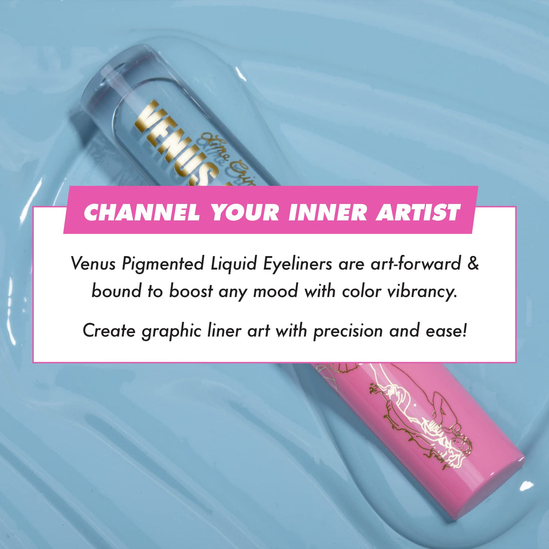 Lime Crime Venus Pigmented Liquid Eyeliner with Precision Brush, Butterfly (Bright Aqua) - Ultra Matte Water-Based Formula is Long-Lasting, Smudge-Proof & Quickly Dries - Vegan & Cruelty-Free