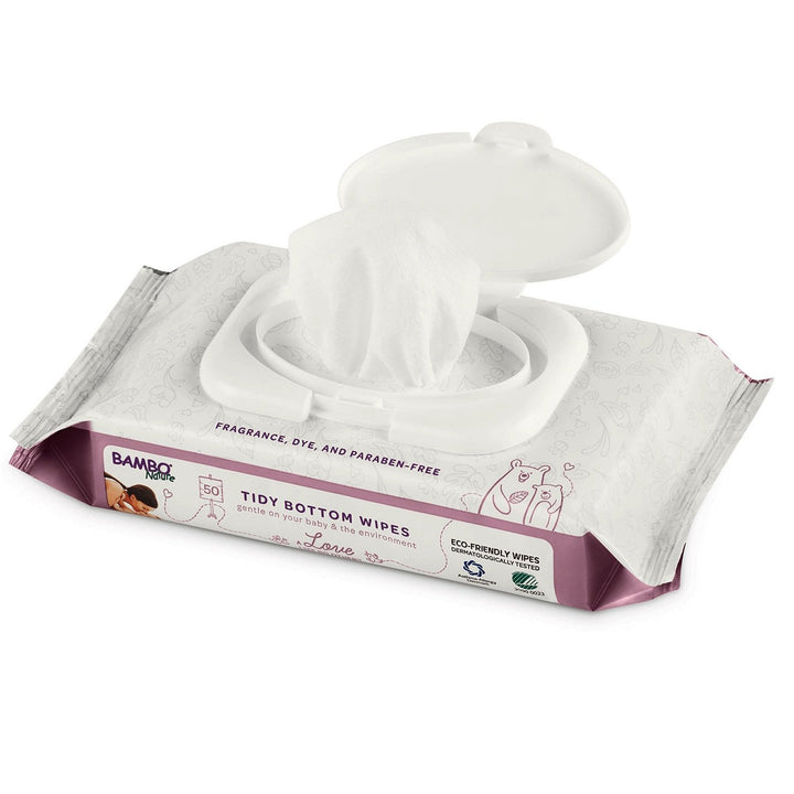 Bambo Nature Tidy Bottoms Baby Wipes 1200 Sheets (24 Packs of 50)