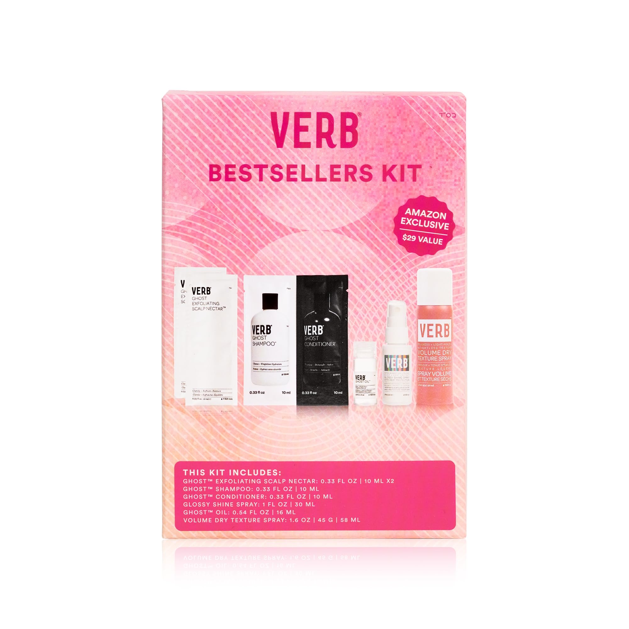 VERB Trial Kit, 6 pc - Top Stylers & Samples for Volume, Moisture, Frizz Control & Heat Protection