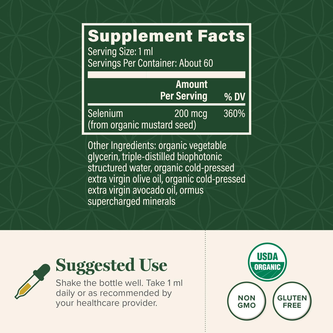 Global Healing Center - Selenium 200mcg, Selenium Supplement Drops with Organic Ingredients, Antioxidants for Thyroid and Immune Support, Non-GMO & Gluten-Free, for Men & Women - 2 Fl Oz