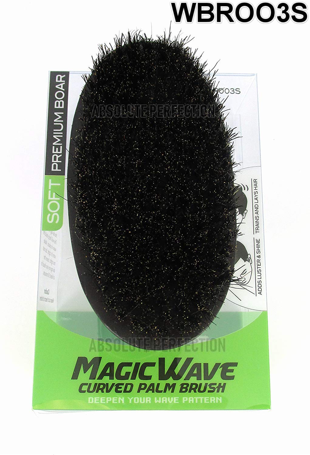 Premium Boar Magic Wave Curved Palm Brush (SOFT)