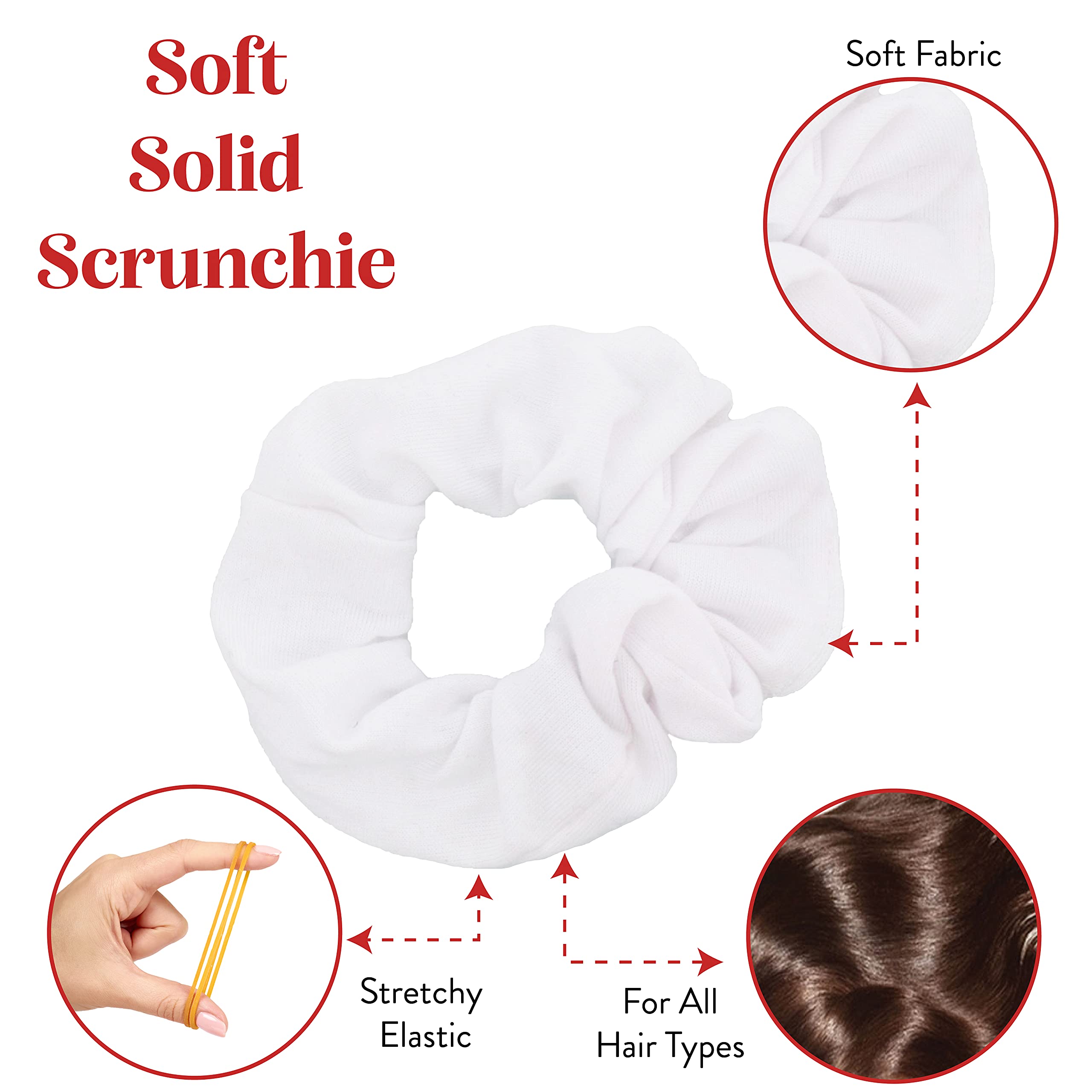 Set of 12 Scrunchies - White