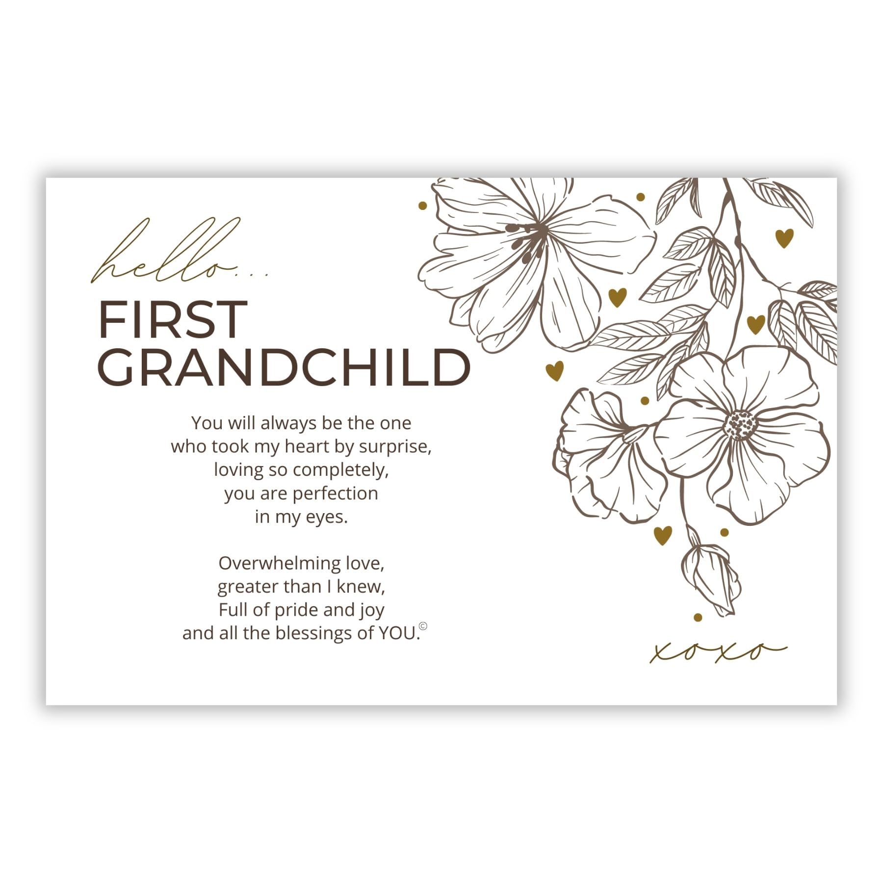 First Grandchild Gift for New Grandparents - Poetry Frame (White)