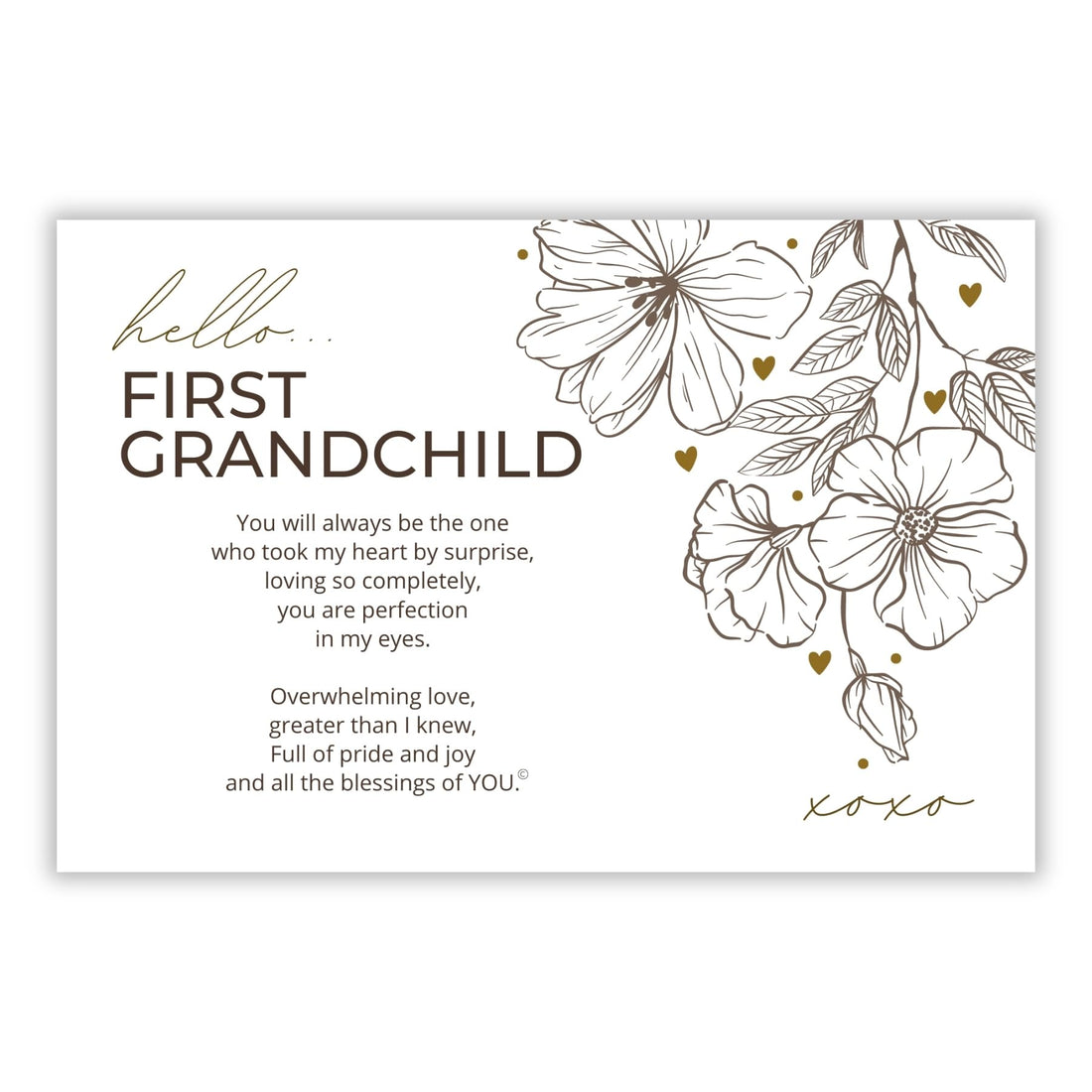 First Grandchild Gift for New Grandparents - Poetry Frame (White)