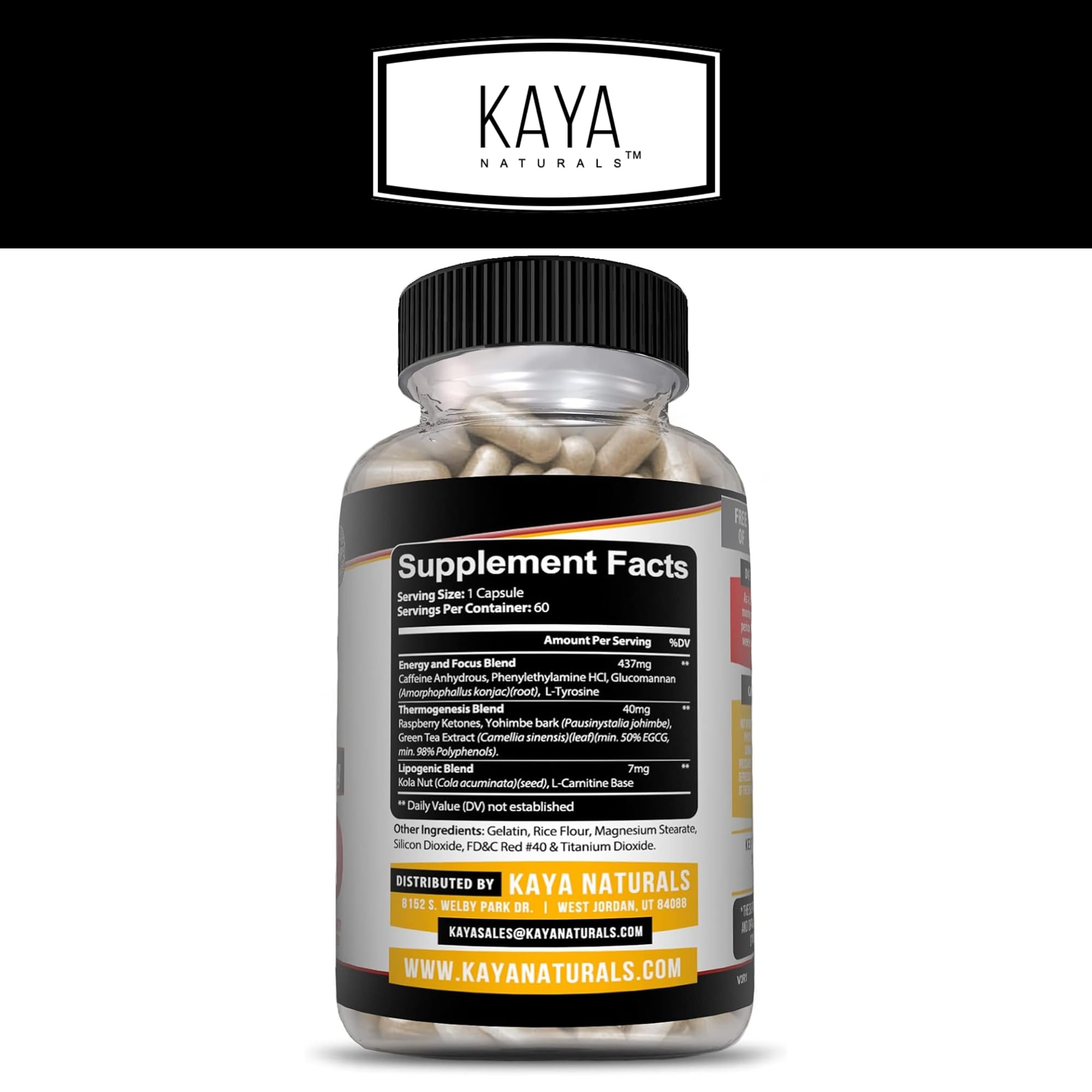 Kaya Naturals Supreme Fat Burner - Weight Loss Pills Women & Men - Appetite Suppressant Supplement - Powerful Thermogenic Diet Pills - Natural Energy Boost Oxy Burn 60 Count