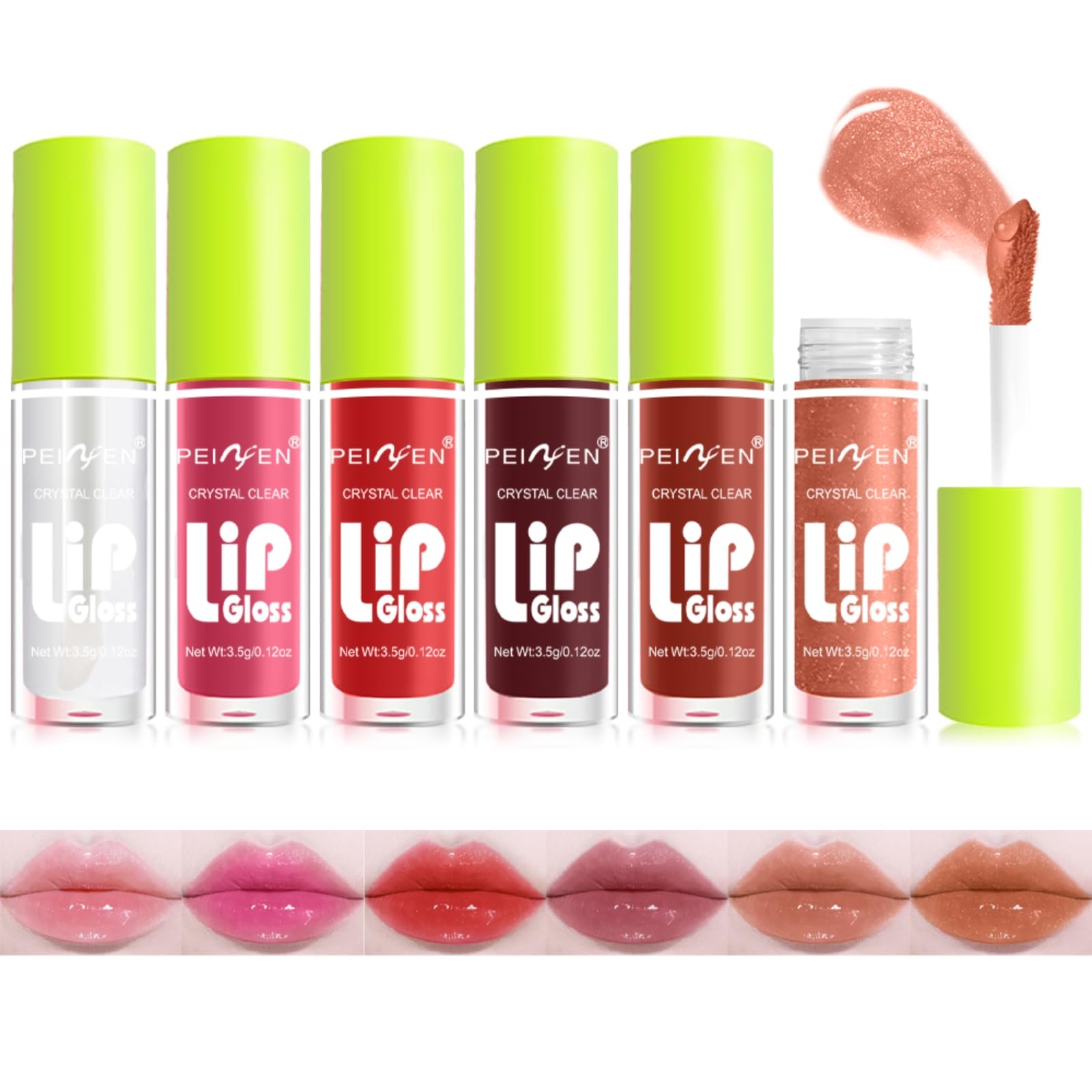 ZAMANIYA 6 Colors Lip Gloss Set,Mini Fat Oil Lip Drip,High Shine Plumping Lip Oil and Clear Lip Gloss,Long Lasting Moisturizing Non-Sticky Lip Glaze,Soft and Smooth Lip Gloss Pack.