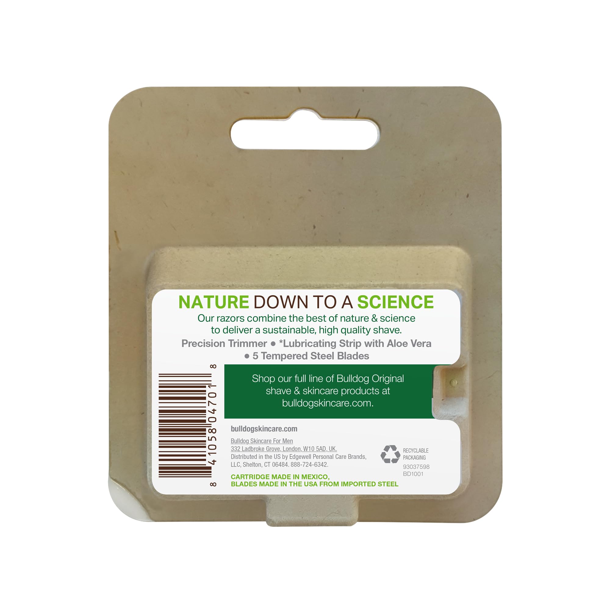 Bulldog Mens Skincare And Grooming Original Razor Blades Refills For Men, 4 Count