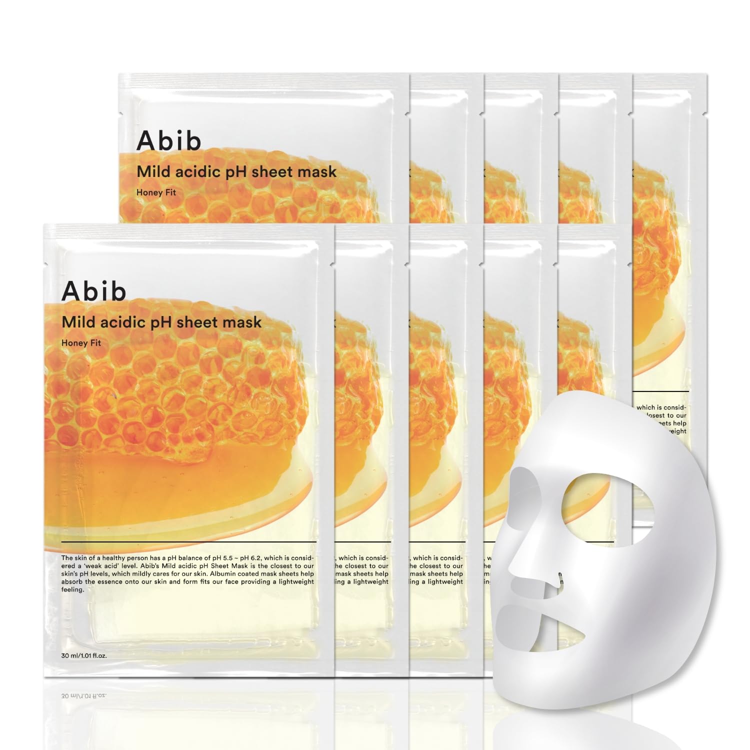 [Abib] Mild acidic pH sheet mask Honey Fit 30ml (10pcs)