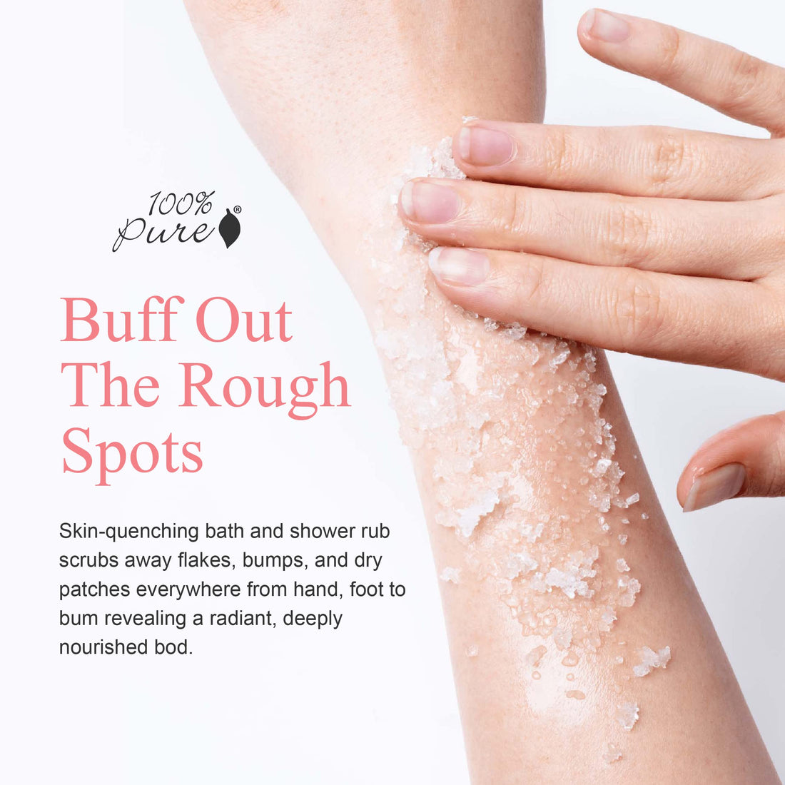 100% PURE Honey Almond Body Scrub Exfoliating Deep Clean with Sea Salts & Nourishing Oils - Natural Deeply Moisturizing Skincare - Vibrant Radiant Skin Restore & Pore Cleanse - Vegan - 10oz