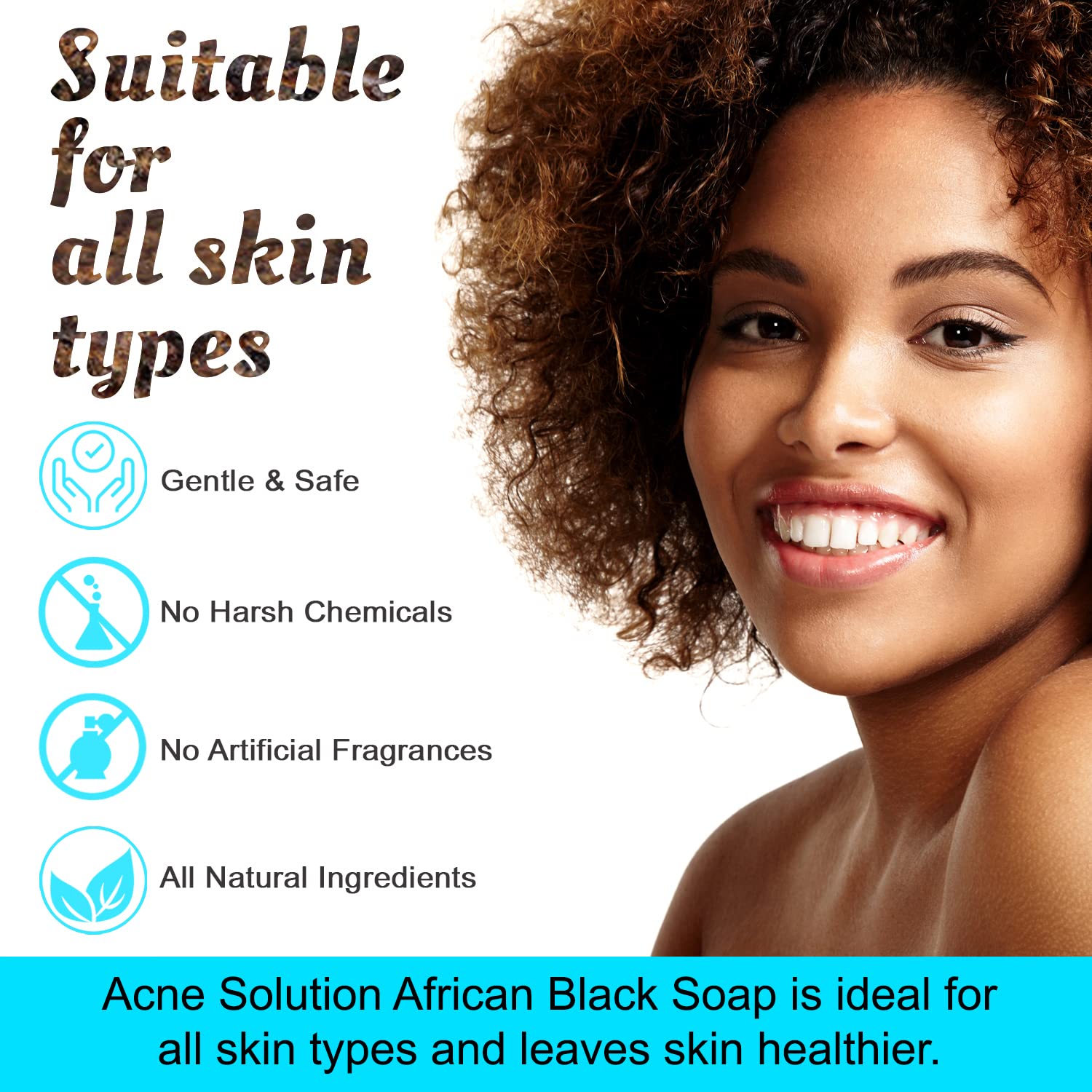 It's Pure Natural African Black Soap Bars with Acne Solution (Pack of 3) Organic Raw Soap for Face & Body, Acne Treatment & Dark Spot Remover [Made in Ghana]