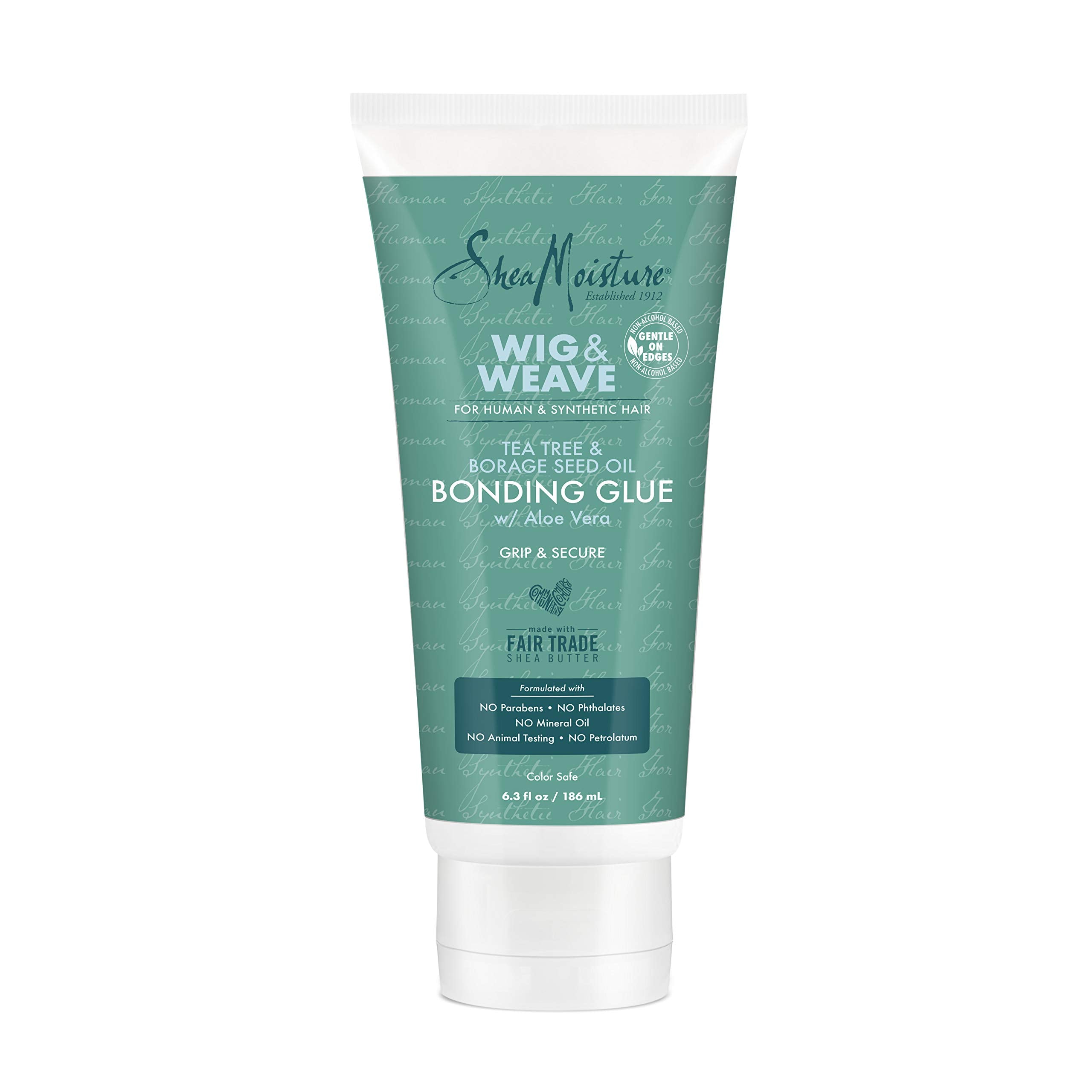 SheaMoisture Bonding Glue Hair Cream for Wig and Weave, Tea Tree and Borage Seed Water-based Hair Product, 6.3 Ounce