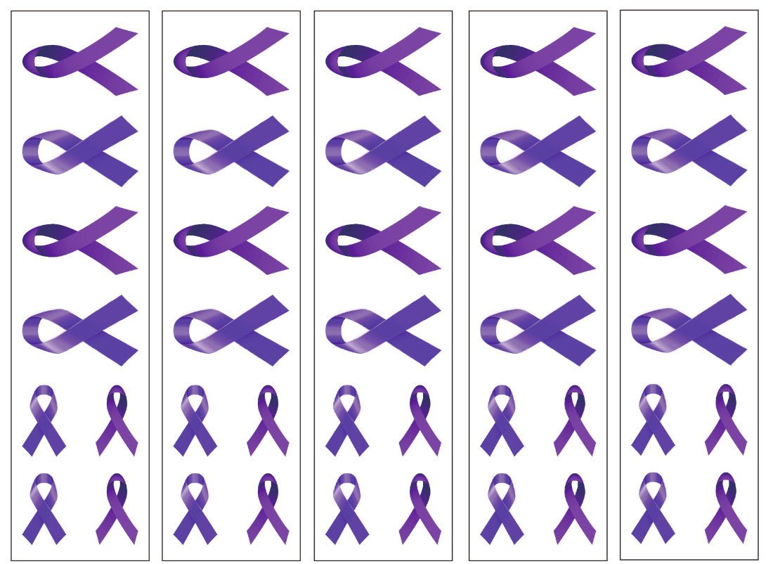 40 Purple Ribbon Temporary Tattoos: Pancreatic Cancer Awareness Tattoo