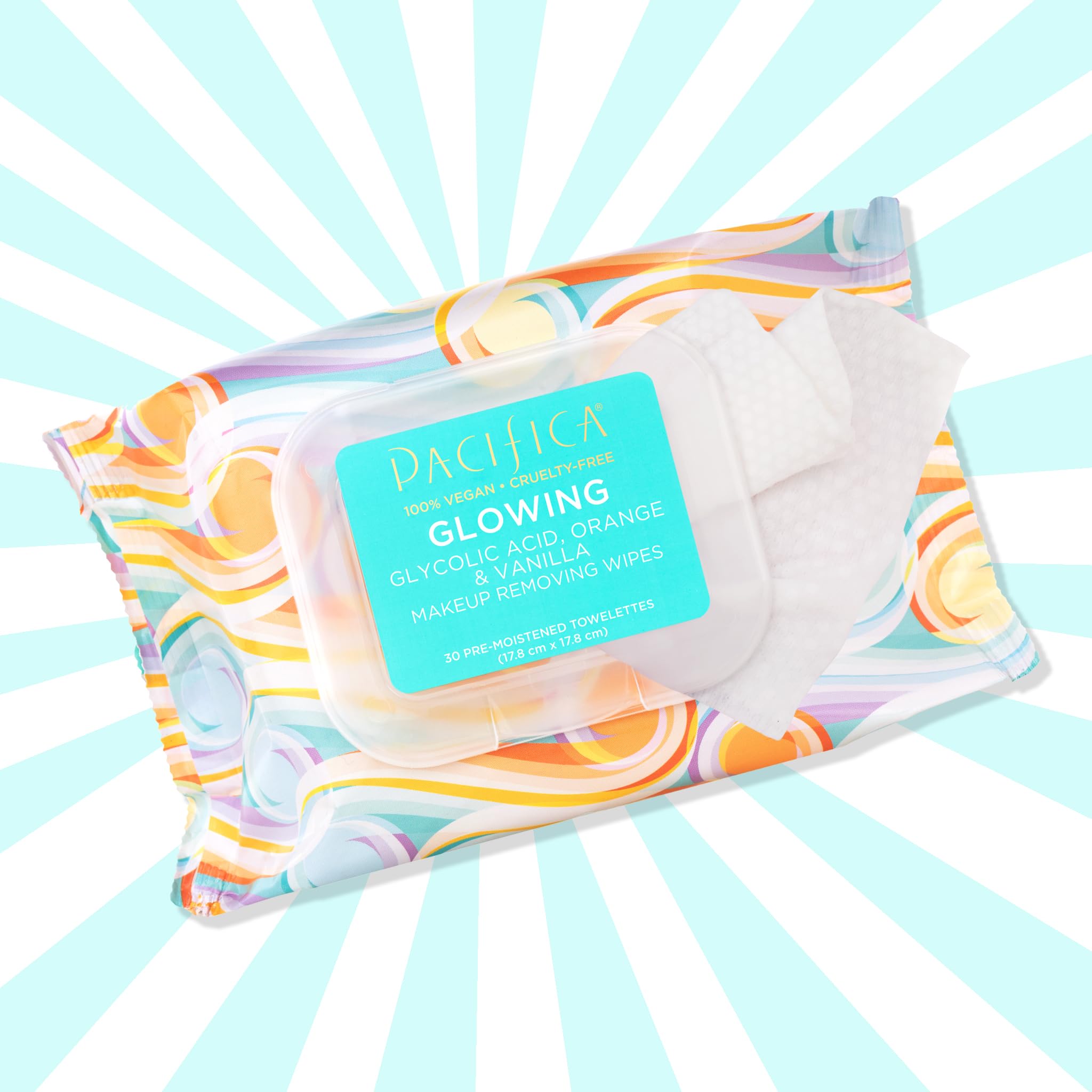 PACIFICA Glowing Makeup Removing Wipes 30 Count, 30 CT