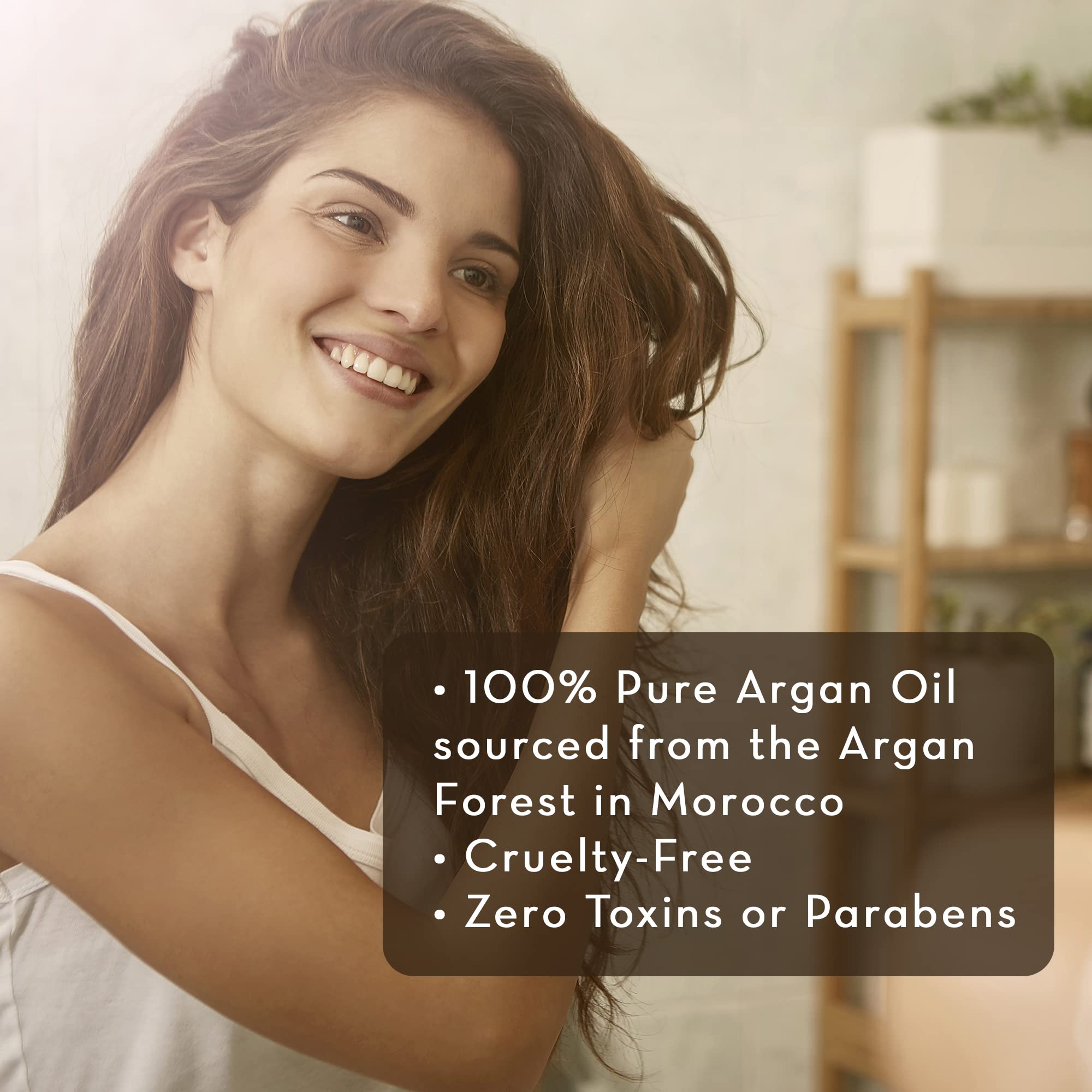 Pure Body Naturals Argan Oil for Skin and Face, 4 fl oz - Cold Pressed, Light, Pure Argan Oil for Hair - Aceite de Argan