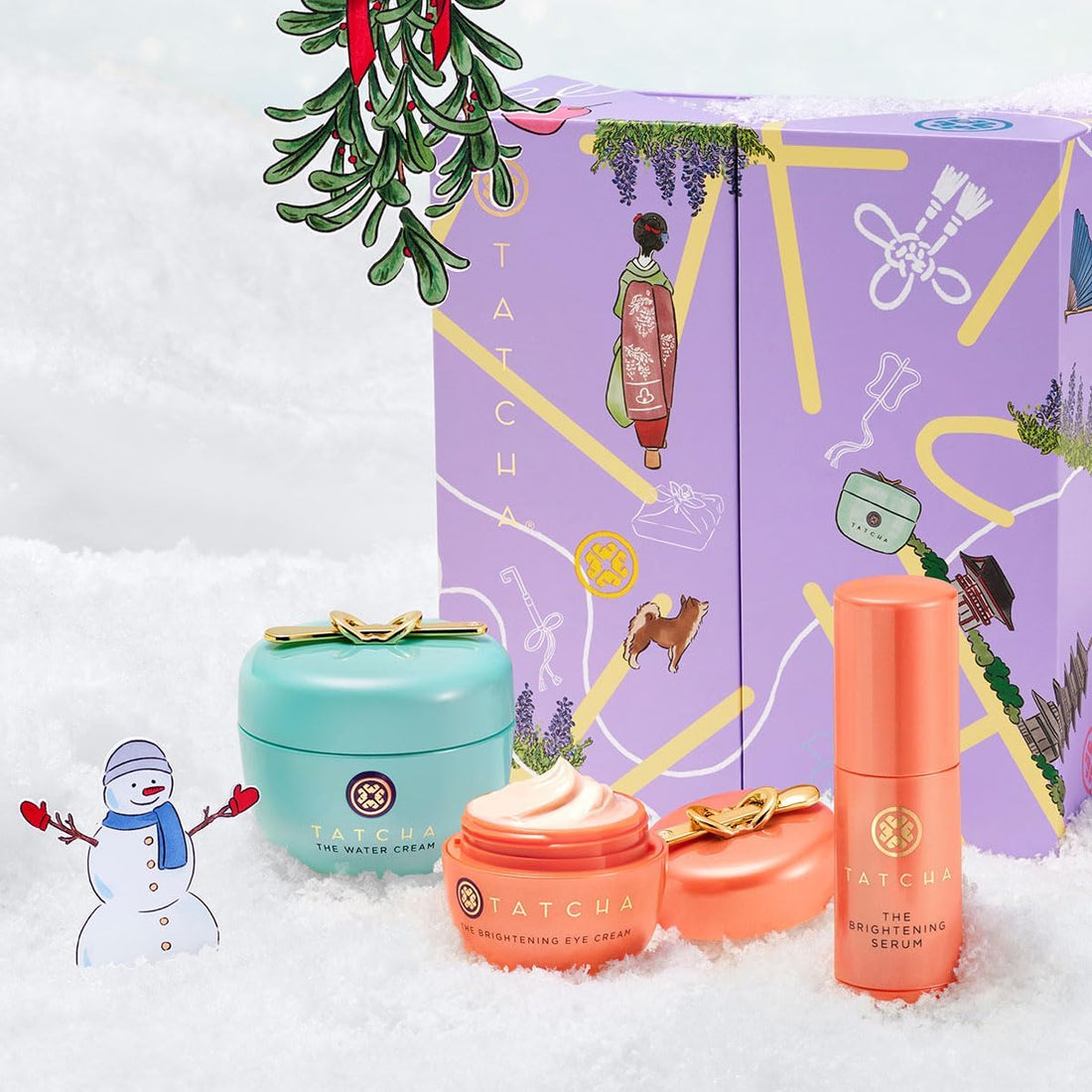 TATCHA Clear Pores, Bright Skin Set | Holiday Gift Set - The Water Cream, The Brightening Eye Cream, and The Travel-Sized Brightening Serum ($170 Value)