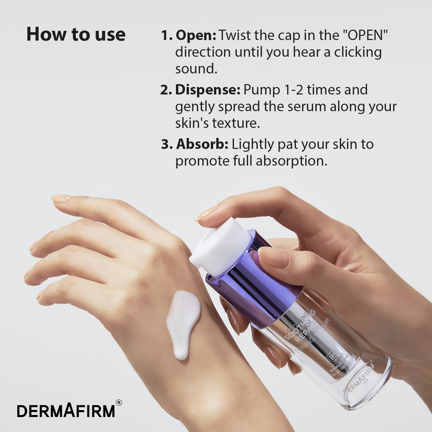 DERMAFIRM Soothing Repair Toning Serum R4 | Korean Bakuchiol Face Serum w/Niacinamide & Peptides | Calming and Correcting Facial Serum | No Animal Trials No Parabens 1.01 fl oz