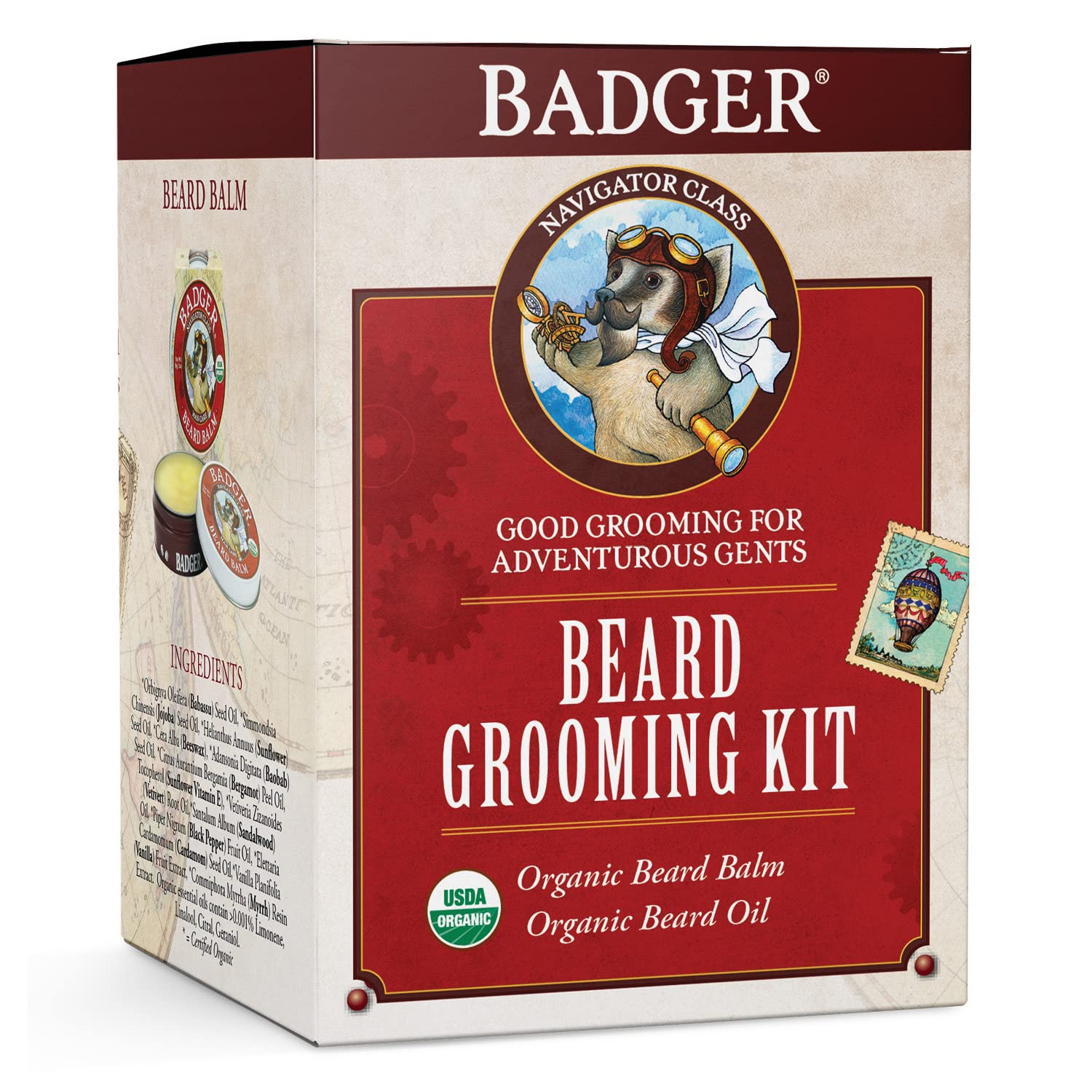 Badger Balm - Badger Beard Grooming Kit - Includes Beard Oil and Beard Balm