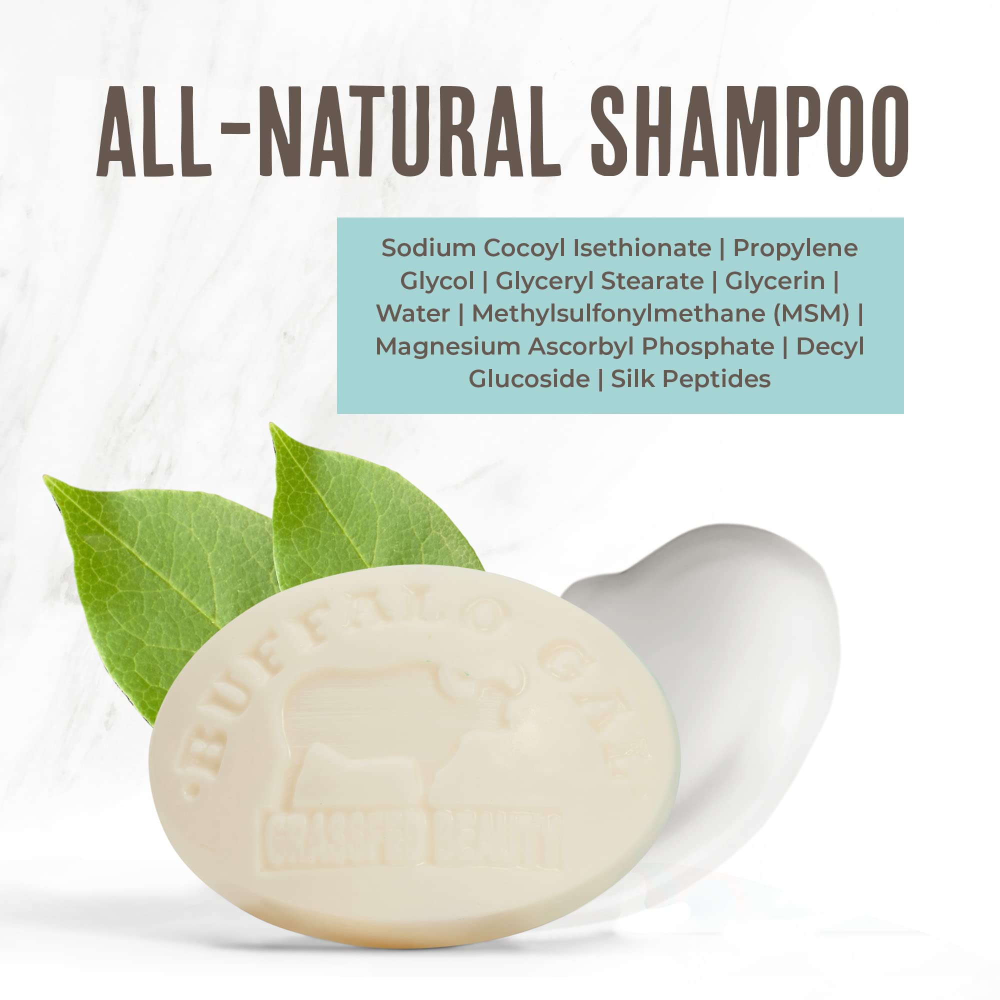 BUFFALO GAL Grassfed Beauty MSM Shampoo Bar (Unscented)