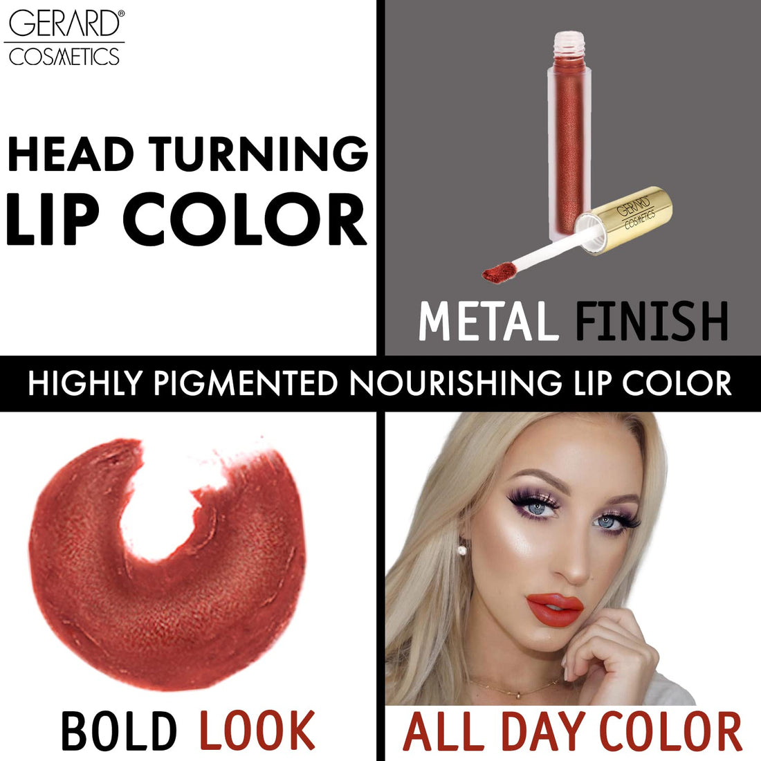 Gerard Cosmetics Metal-Matte Liquid Lipstick -Cherry Bomb