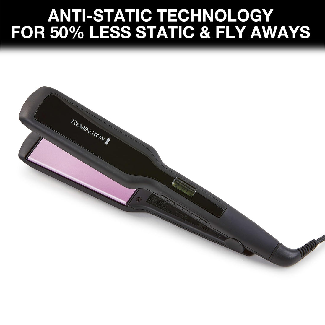 Remington 1 3/4 Flat Iron, Hair Straightener with Anti-Static Technology, 30-Second Heat Up & 60 Minute Auto Shut-off, 30% Longer Ceramic Floating Plates, Titanium + Ceramic Coating