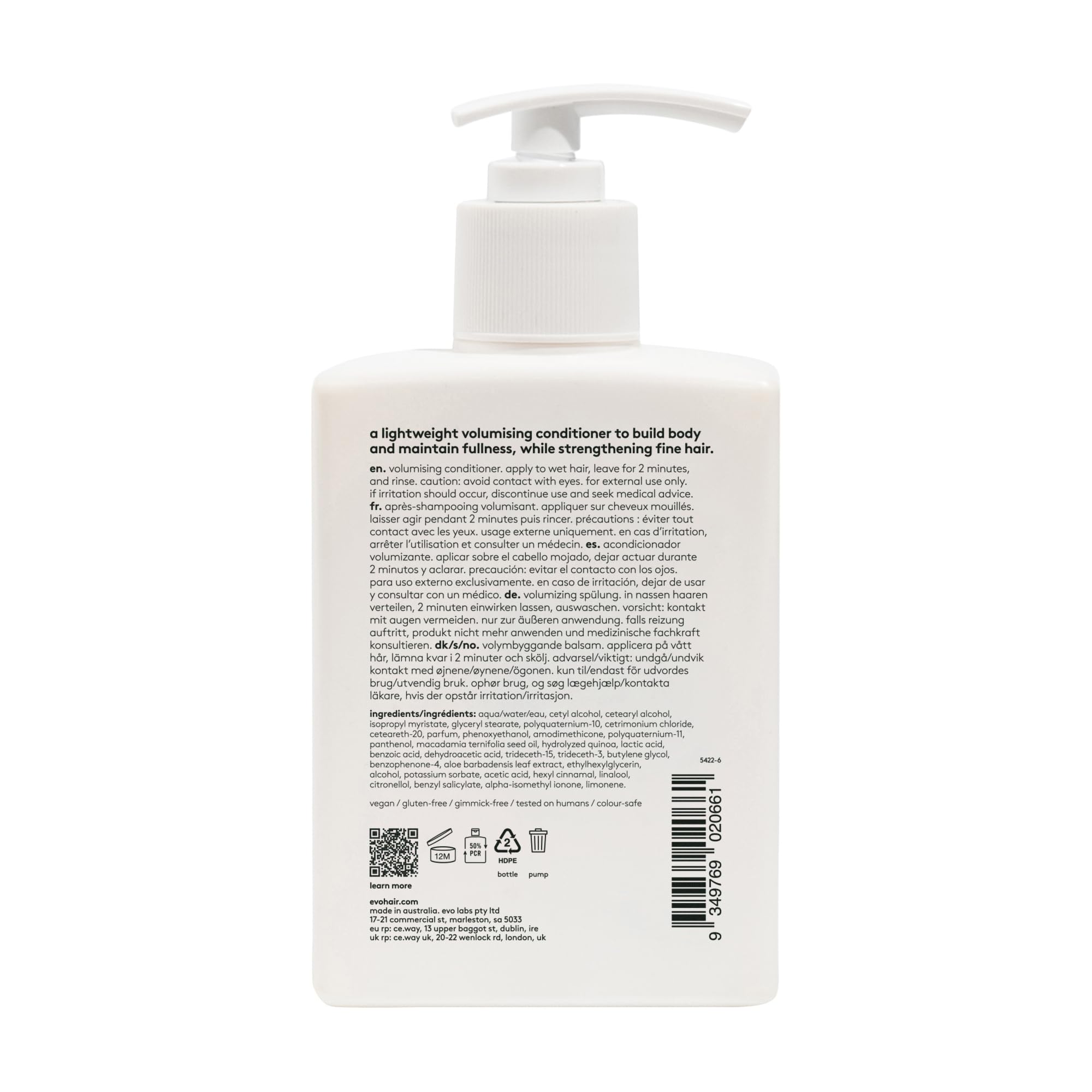 EVO Bride of Gluttony Volumizing Conditioner - Protects Hair Color - Reduces Frizz and Tones Hair Color - 300ml / 10.1fl.oz