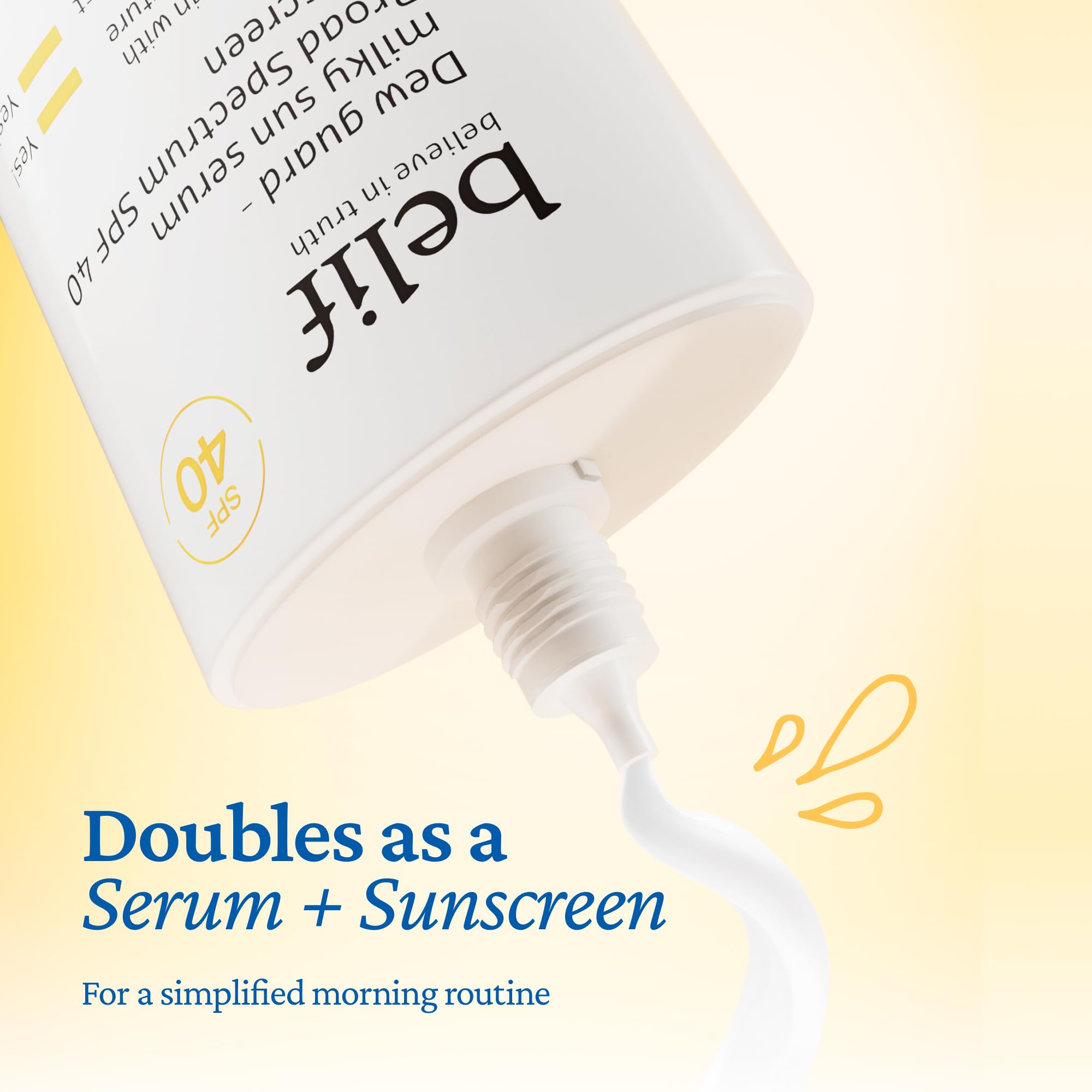 belif Milky Niacinamide Sunscreen SPF 40 – Lightweight & Invisible Sun Serum for Face with 7 Types of Hyaluronic Acid | No White Cast, Non-Comedogenic, Hydrating, Makeup-Gripping Primer (1.69 fl.oz)