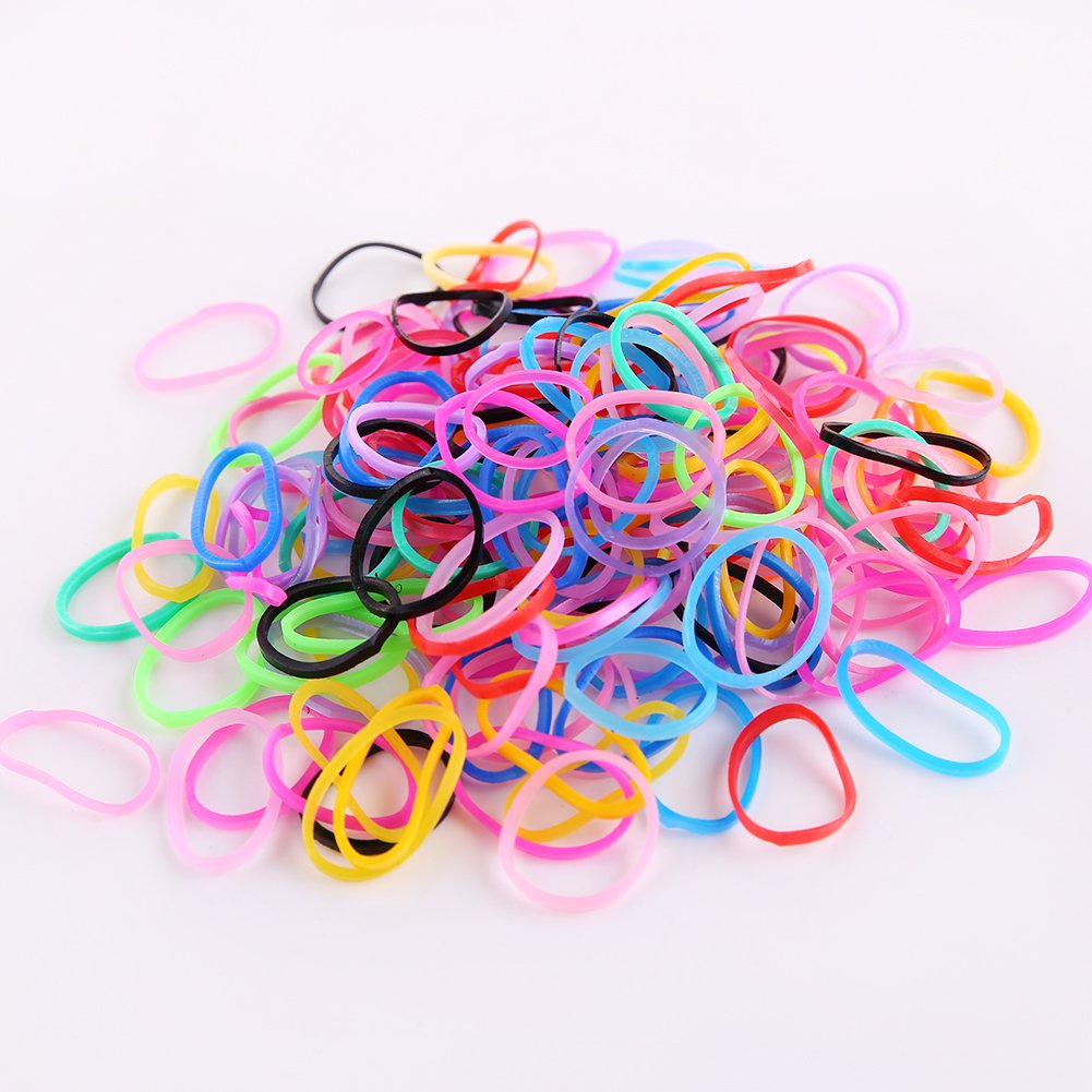 Munax Huren Multi Candy Color Baby Girl's Kids Hair Holder Hair Tie Elastic Rubber Bands 1000Pcs