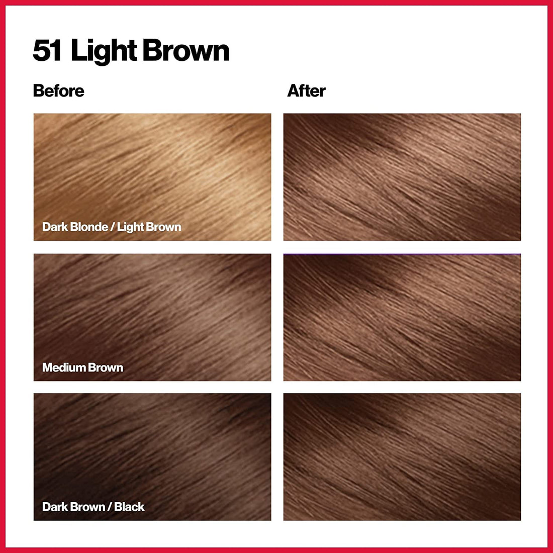 Revlon Colorsilk Hair Color 51 Light Brown, Pack of 5