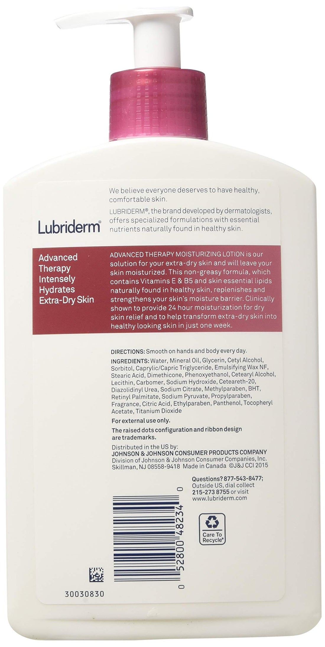 Lubriderm Therapy Size 16z Lubriderm Advanced Therapy Moisturizing Lotion For Extra-Dry Skin (Value Pack of 3)