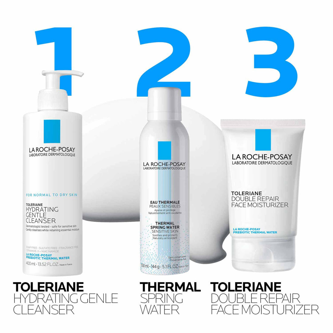La Roche-Posay Toleriane Hydrating Gentle Face Cleanser, Hydrating Facial Cleanser With Niacinamide + Ceramides, Daily Face Wash For Dry Skin To Normal Skin, Sensitive Skin Tested, Fragrance Free