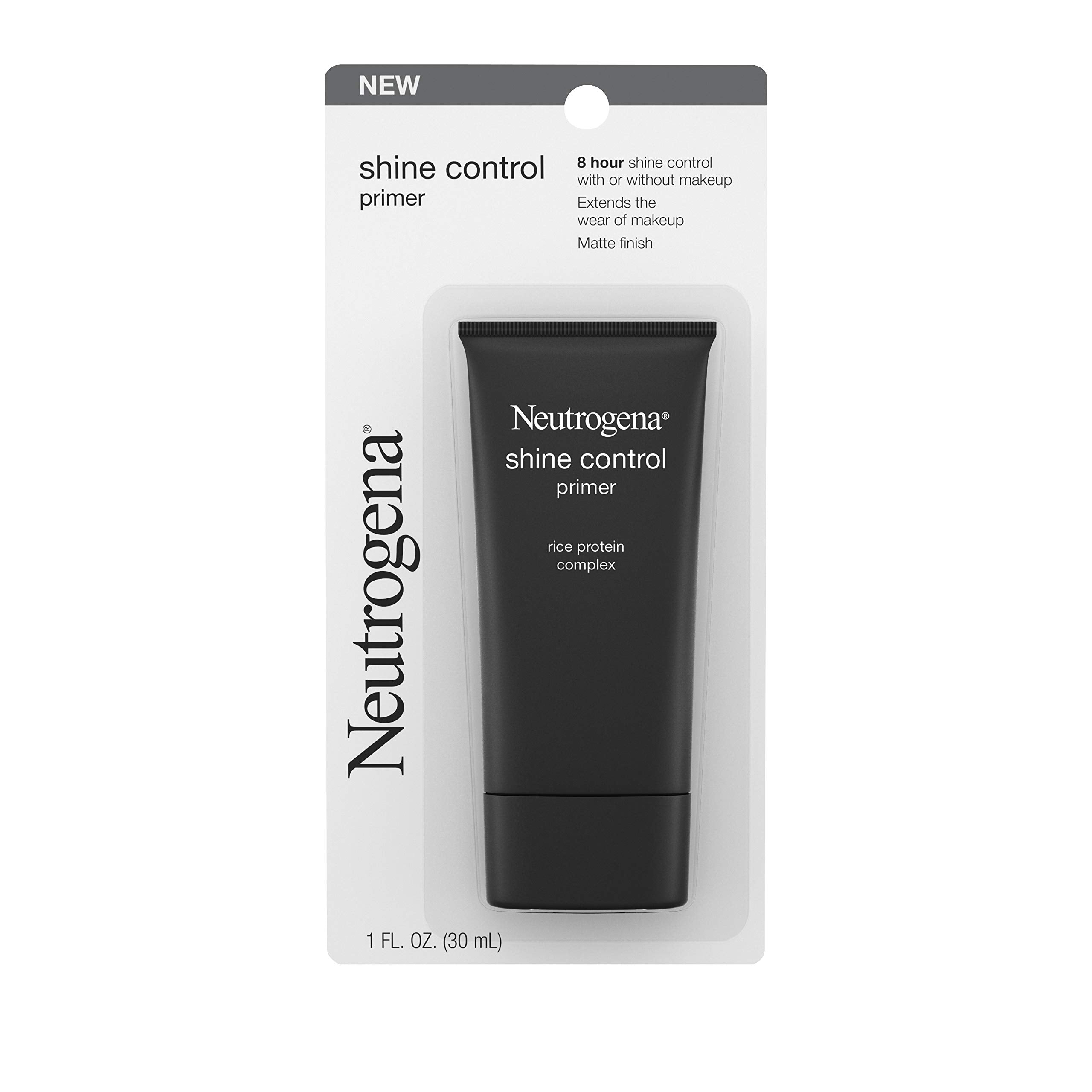 Neutrogena Shine Control Mattifying Liquid Face Primer for Oily Skin, Lightweight, Non-Comedogenic and Non-Greasy Pore and Makeup Primer with Oil-Absorbing Rice Protein, 1 fl. oz