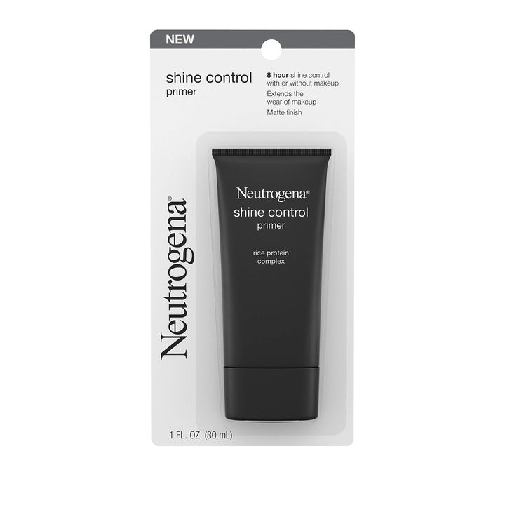 Neutrogena Shine Control Mattifying Liquid Face Primer for Oily Skin, Lightweight, Non-Comedogenic and Non-Greasy Pore and Makeup Primer with Oil-Absorbing Rice Protein, 1 fl. oz