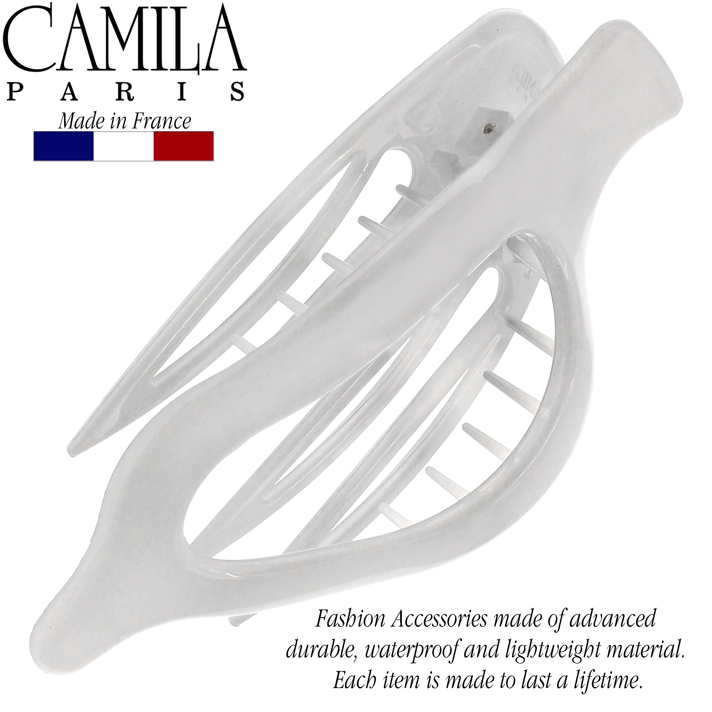 Camila Paris CP3231 French Hair Clips, Large Side Slide Hair Clips for Volume Hair, Strong Hold No Slip Grip, Girls Hair Claw Clips for Women, Durable Styling Girls Hair Accessories, Made In France