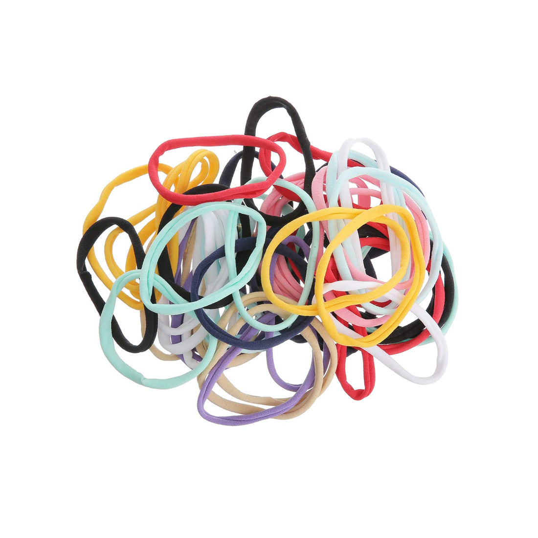 inSowni 50 Pack Super Soft Stretchy DIY Solid Nylon Headbands Baby Hair Bands One Size Fits All (10 Multi-color)