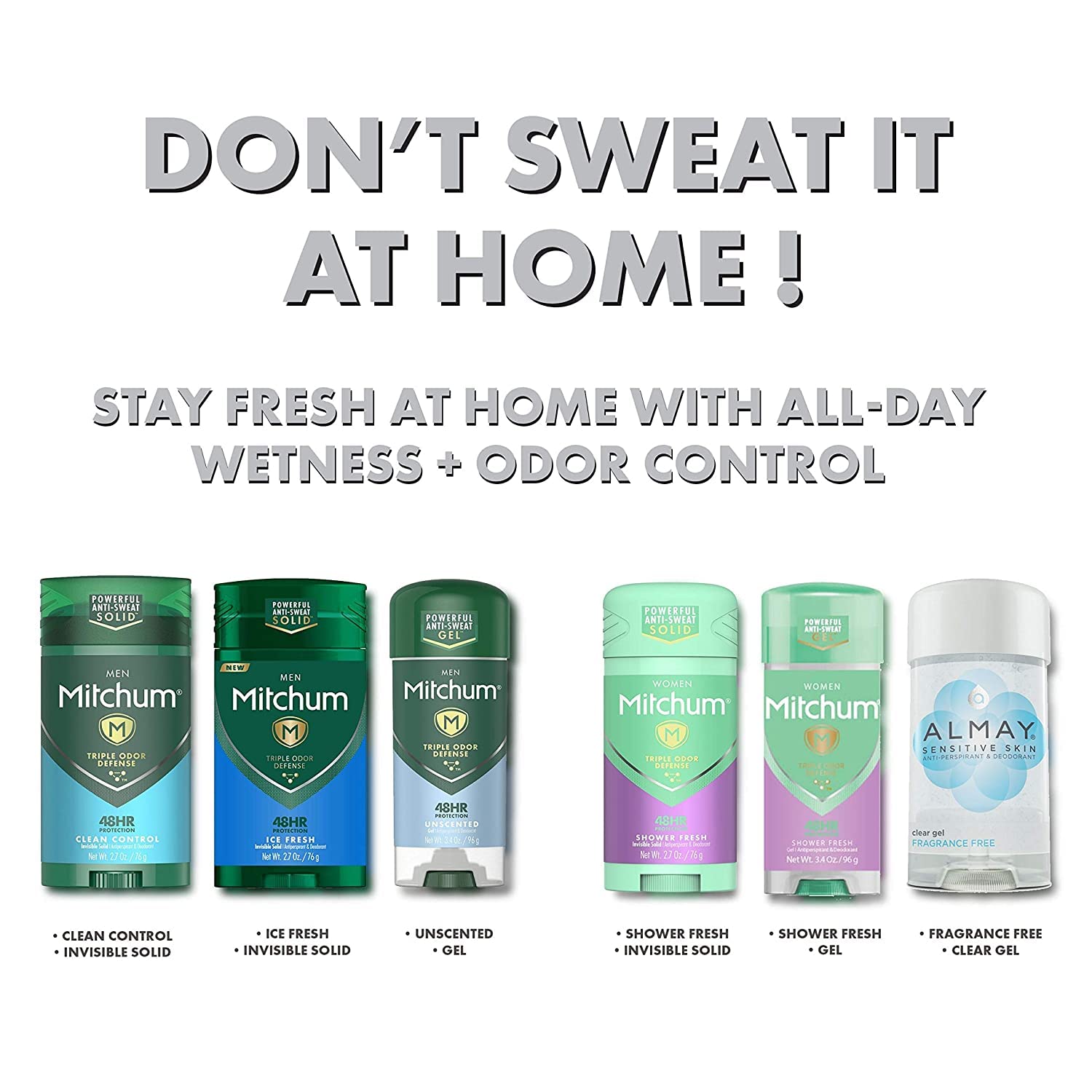 New Hypoallergenic Clear Gel Fragrance Free Deodorant Almay For Unisex 2.25 Ounce Without Irritation