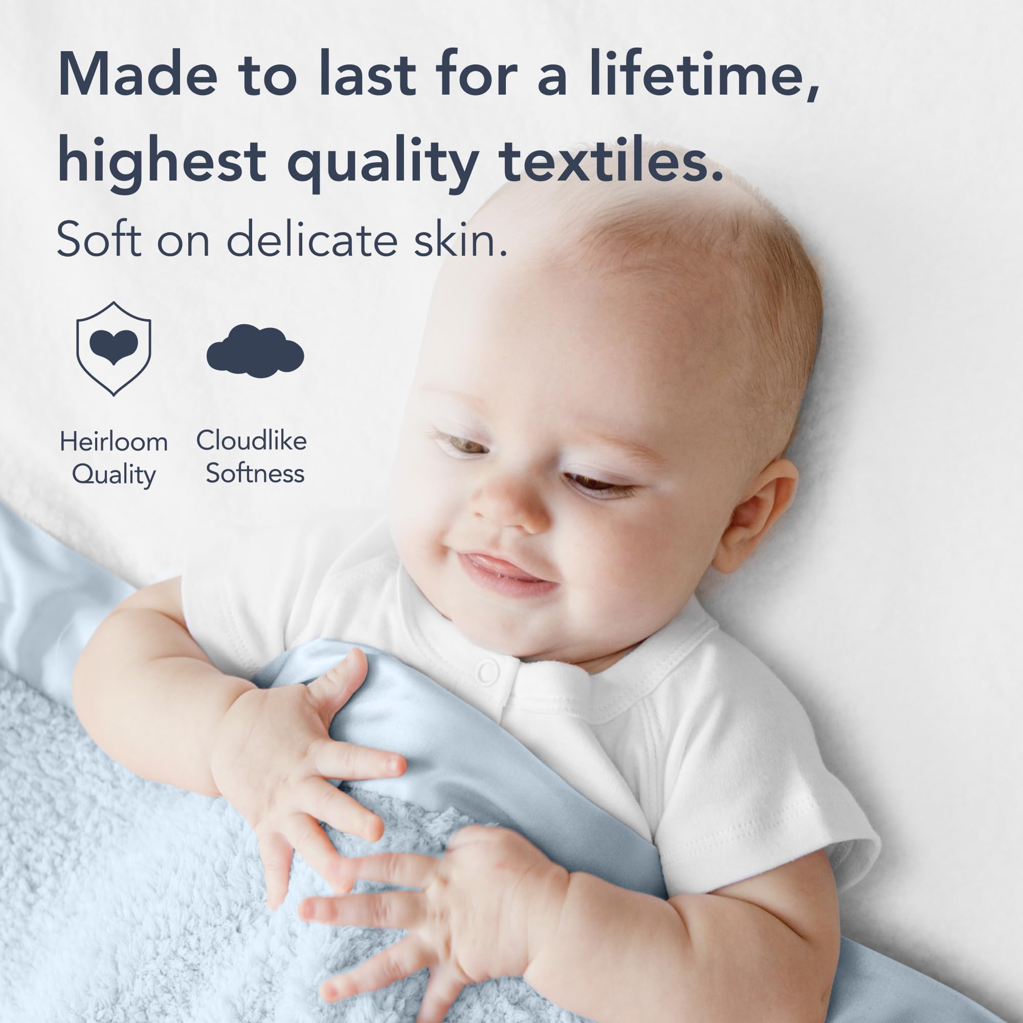 Little Giraffe Baby Blanket - Chenille Soft Blanket with Satin Trim - Baby Stroller Blanket - Newborn Baby Essentials & Gifts - 29 x 35 - Blue