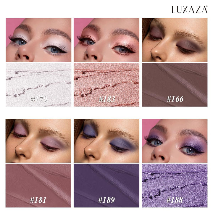 LUXAZA PRO Neutral Eyeshadow Stick 6PCS Set, Pink and Purple Metallic Shimmer Matte Cream Eye Shadow Eyeliner Brightener Pencil Crayon, Halloween Makeup - PURPLE MARTINI