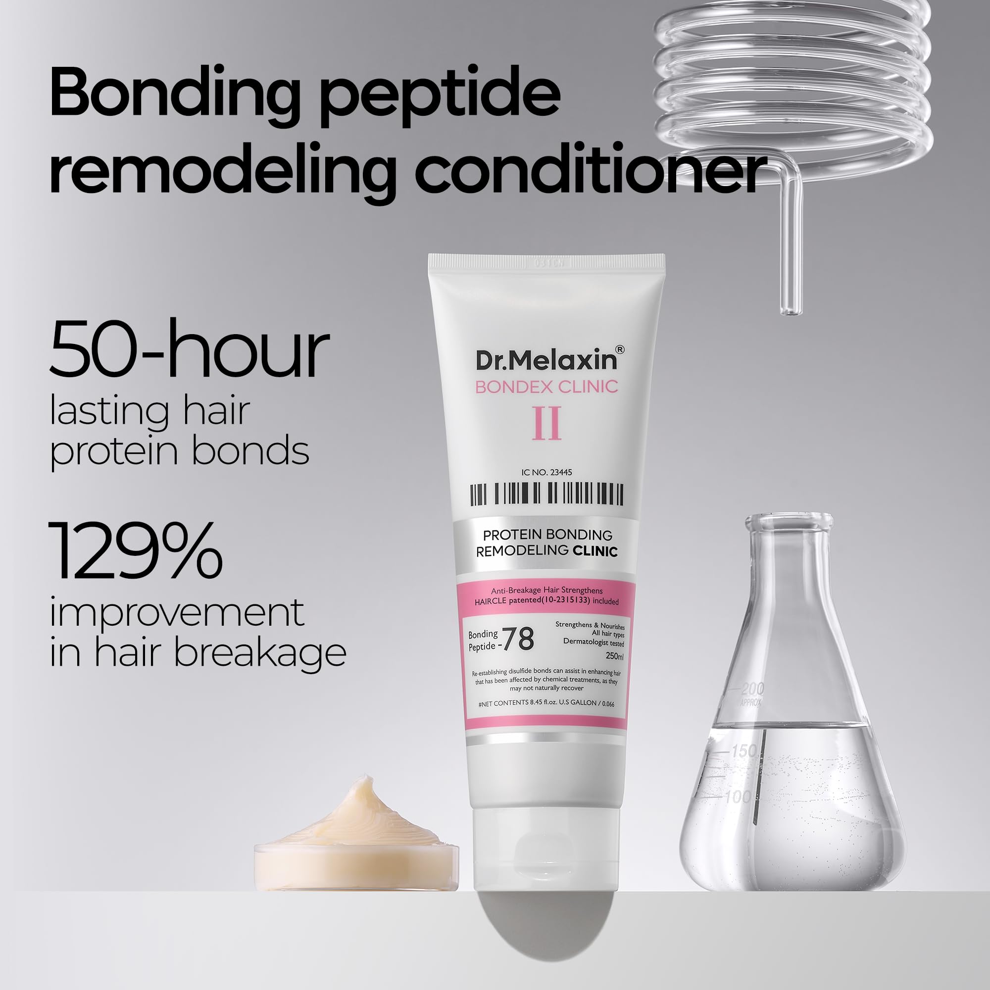 Dr.Melaxin Bondex Protein Bonding Remodeling Conditioner with Argan Oil | Hair Clinic for Shiny Hair | Strengthening Keratin & Peptides Bonder | Repair & Restore Strength of Dry, Damaged Hair