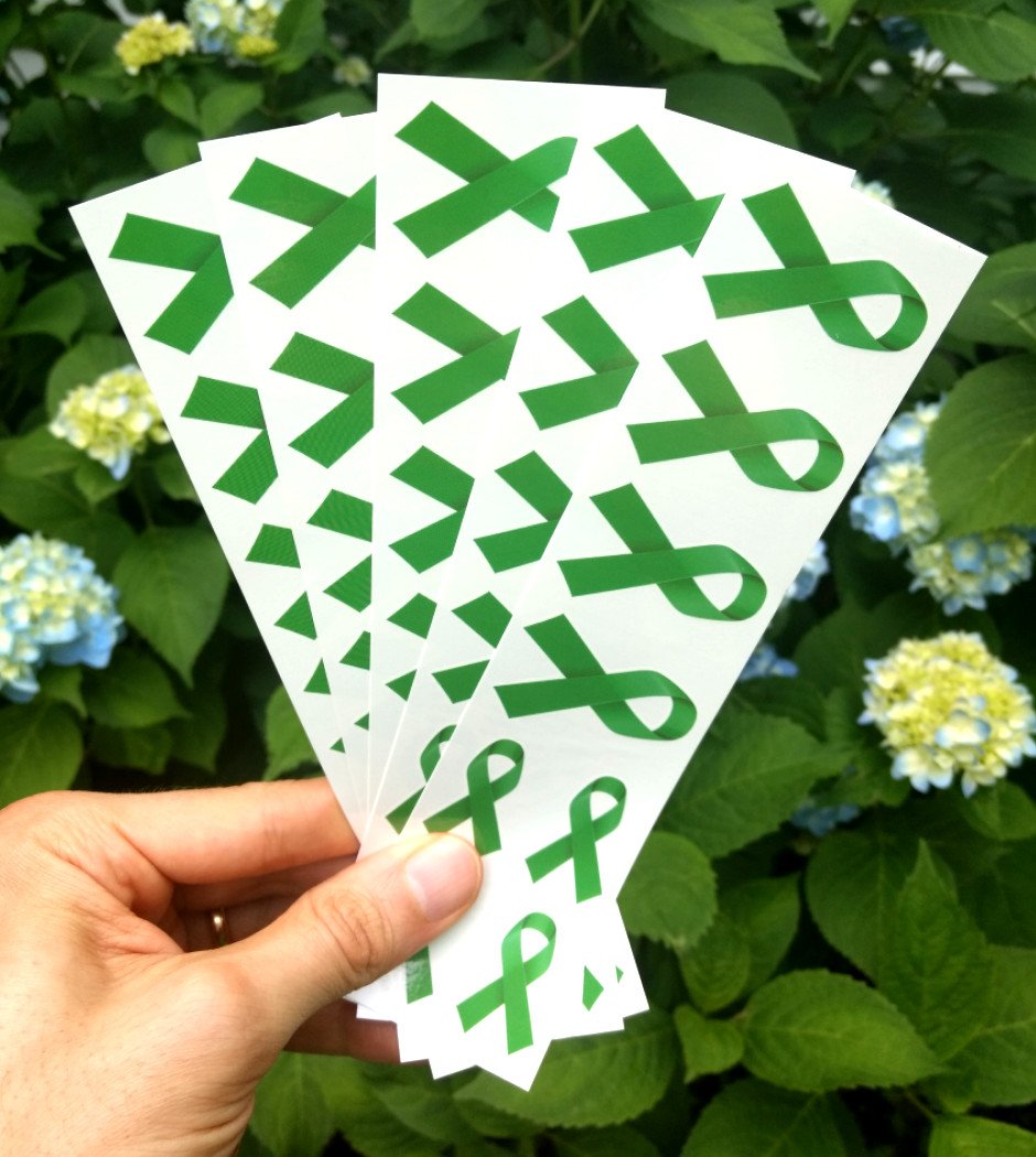 40 Green Ribbon Temporary Tattoos: Mental Health Awareness Tattoo