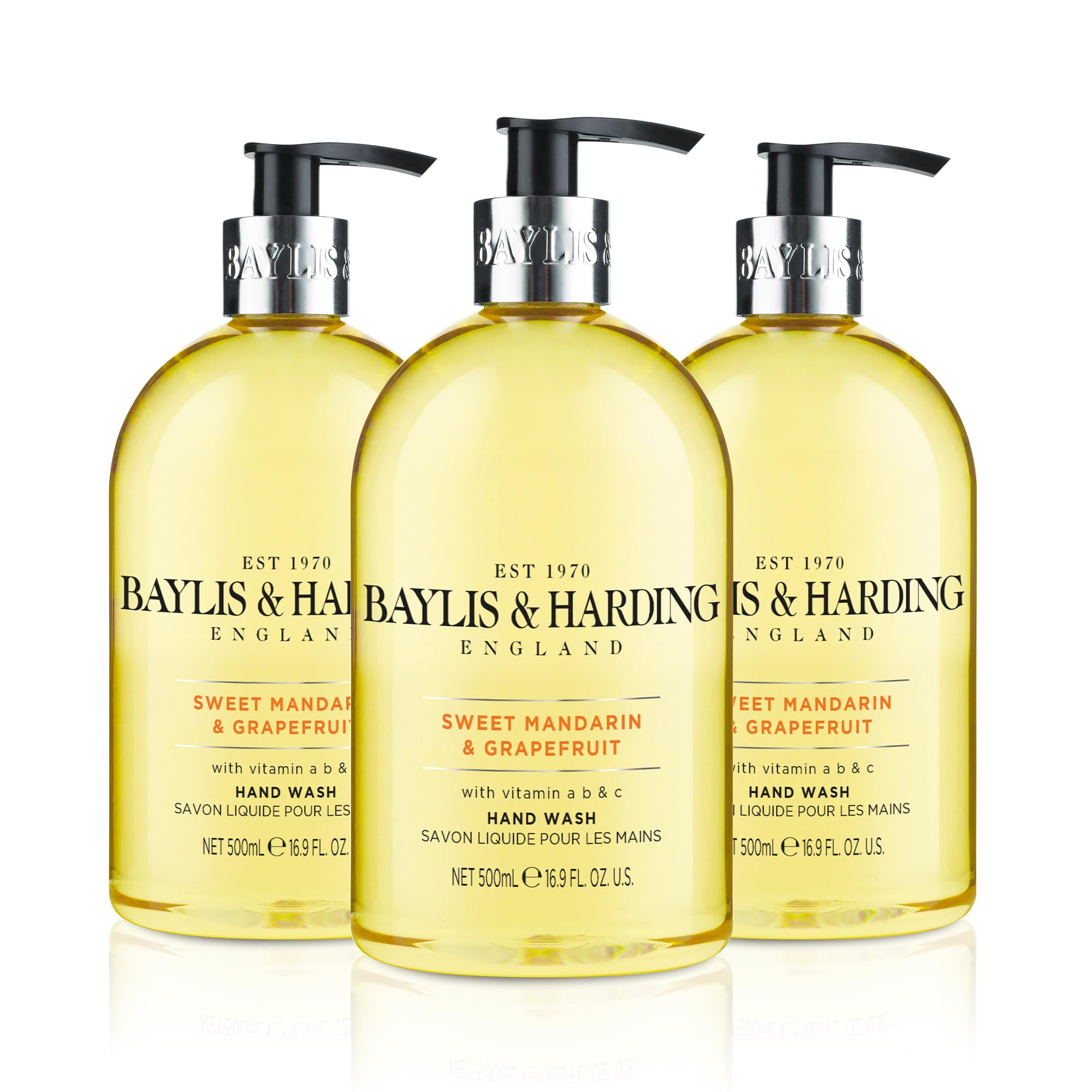 Pack of 3 , Sweet Mandarin and Grapefruit : Baylis & Harding Sweet Mandarin and Grapefruit Hand Wash, 500 ml, Pack of 3