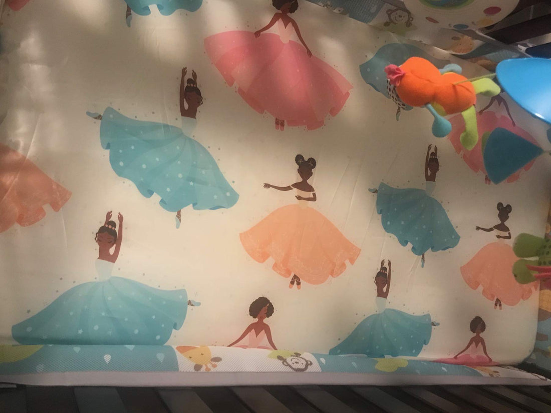 Beddings Place Satin Fitted Crib Sheet for Babies, Girls, Ballerina, Toddler Bed, daybed to retain Hair Moisture Size (Standard Crib Sheet, Ballerina, Princess)