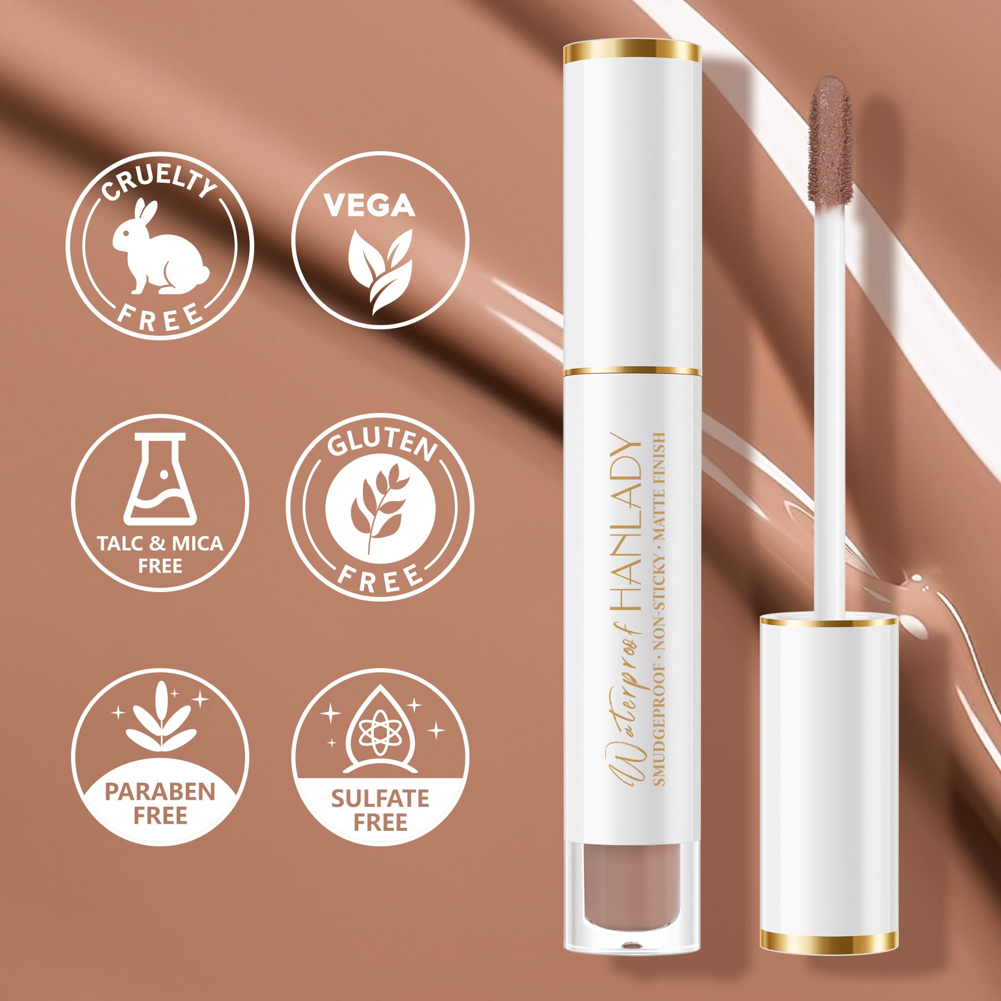 HANLADY Nude Lipstick Long Lasting Lipsticks for Women Pigmented Smudgeproof Transferproof Vegan Cruelty Free Lip Makeup (A61 Sugey Girl, 1 Pack)