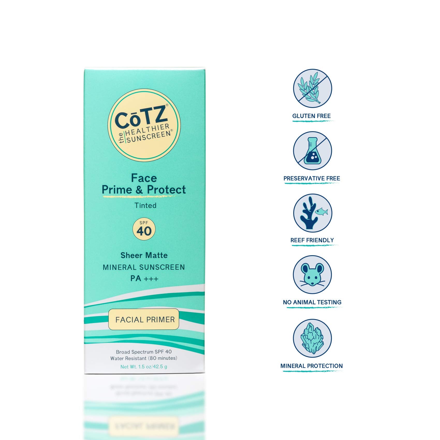 Cotz Face Natural Skin Tone Spf 40, 1.5 Ounce