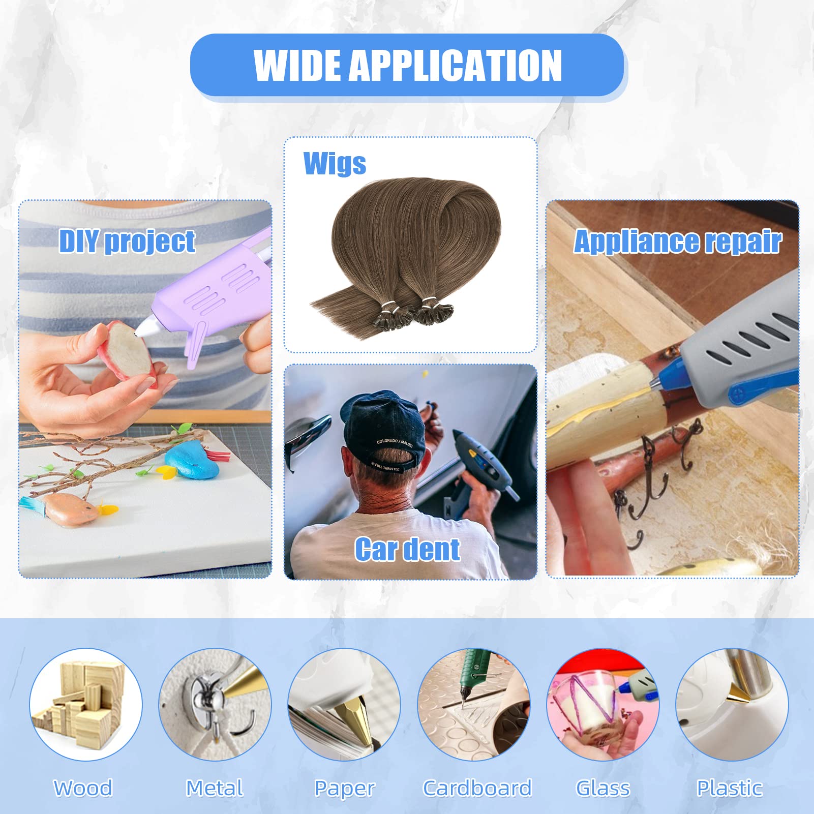 Neitsi¤Ä Set of 12 Professional Hair Extensions Keratin Gun Bond Glue Sticks (Brown) by Neitsi