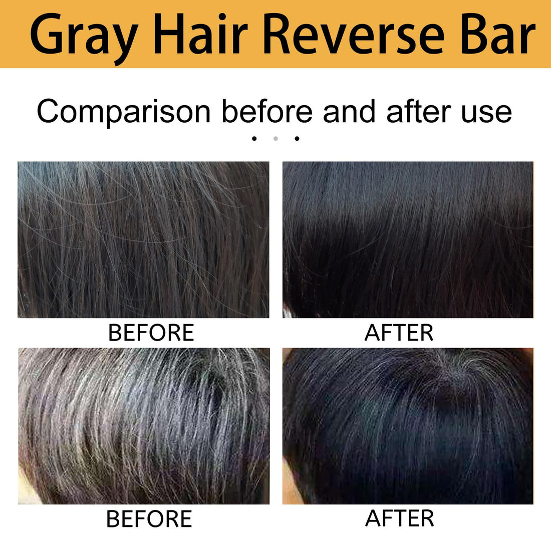 Whycalon Dark Shampoo Bar, 3PCS Gray Hair Reverse, Hair Darkening, for Men Women