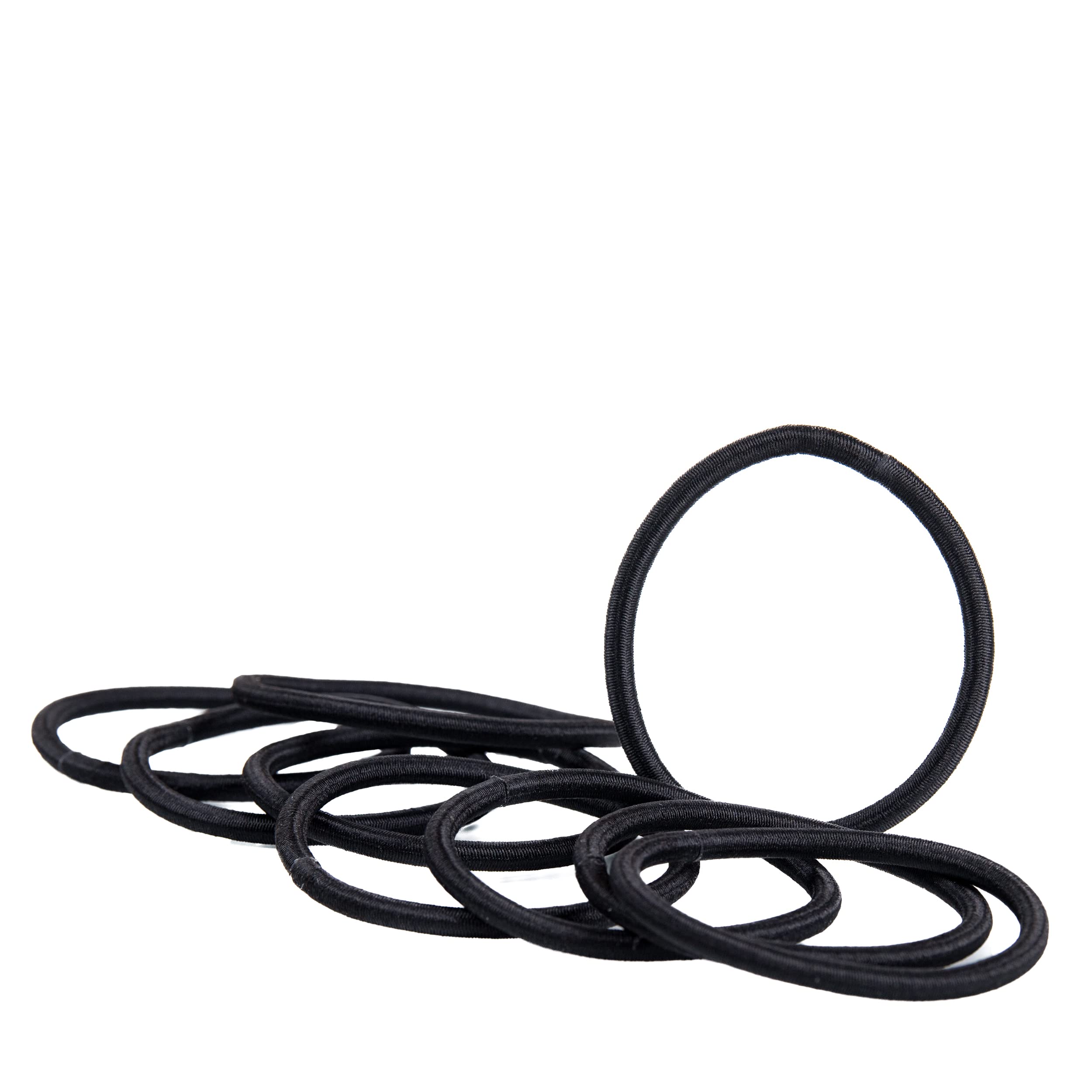 Amazon Basics Pony Tail Hair Ties - Black 4 MM Elastics for All Types, 32 Count